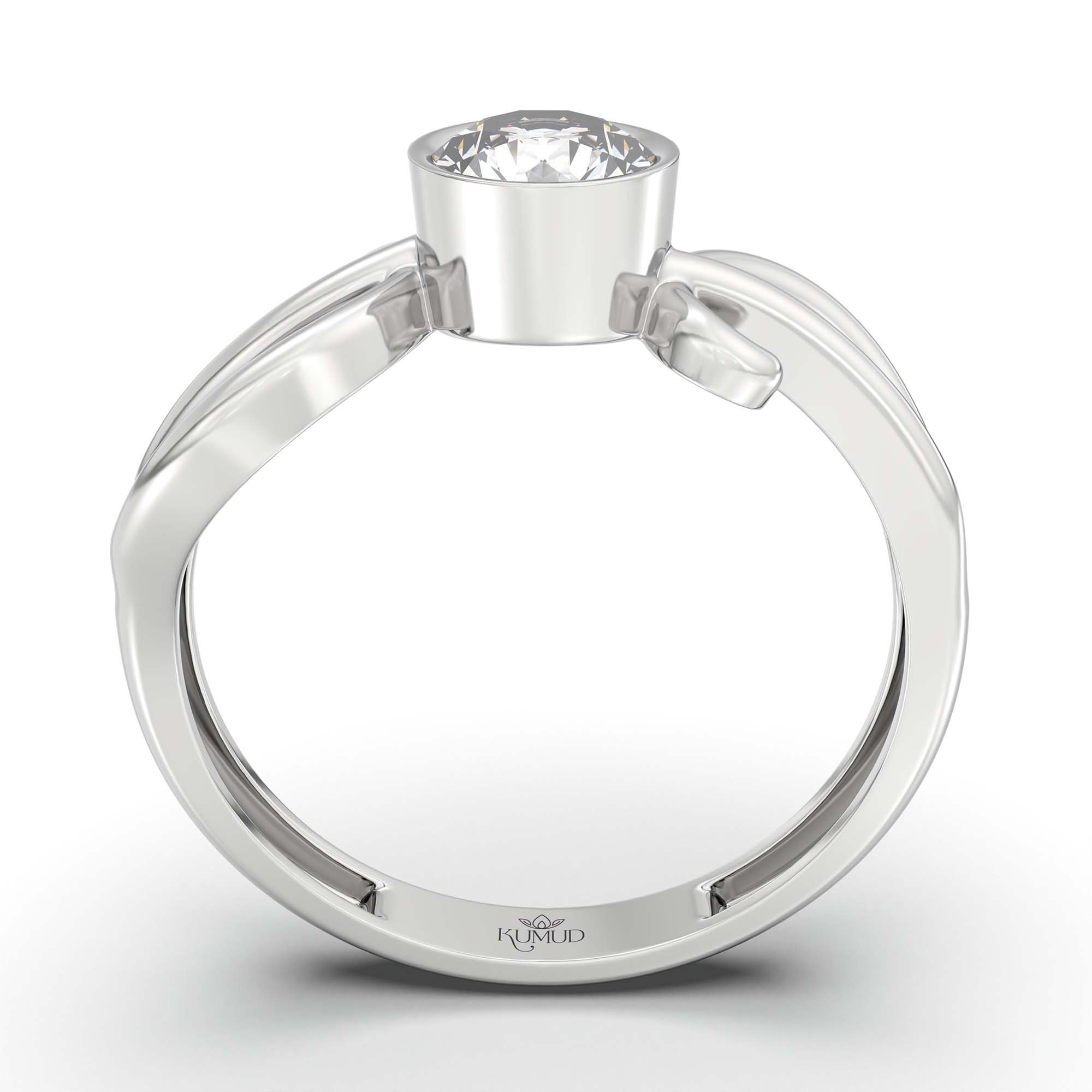 Lab-Grown Diamond Solitaire Ring for Women in 18K White Gold – 0.5 Ct Round, 3 g (Design K13-13-BBZAA) thumbnail