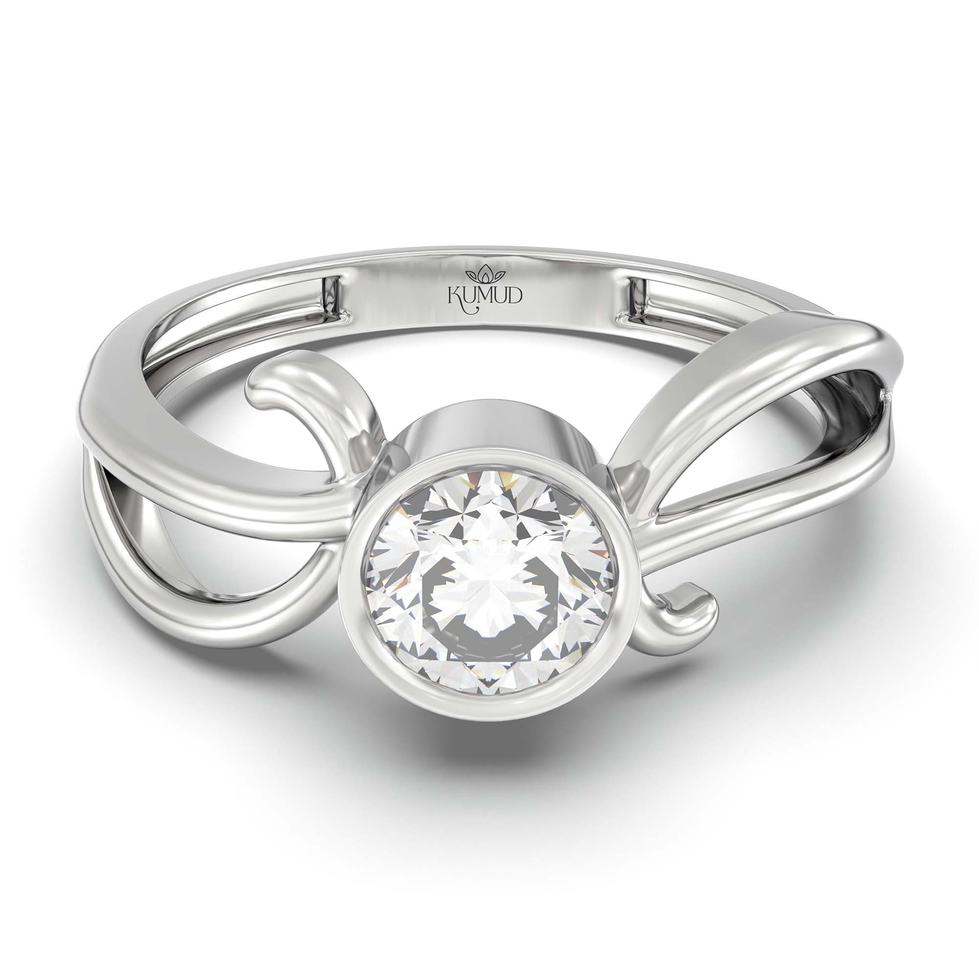 Lab-Grown Diamond Solitaire Ring for Women in 18K White Gold – 0.5 Ct Round, 3 g (Design K13-13-BBZAA) thumbnail