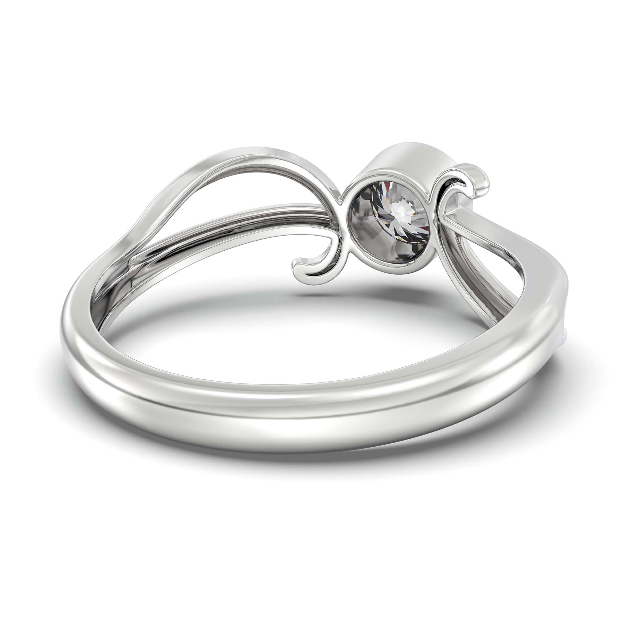 Lab-Grown Diamond Solitaire Ring for Women in 18K White Gold – 0.5 Ct Round, 3 g (Design K13-13-BBZAA) thumbnail