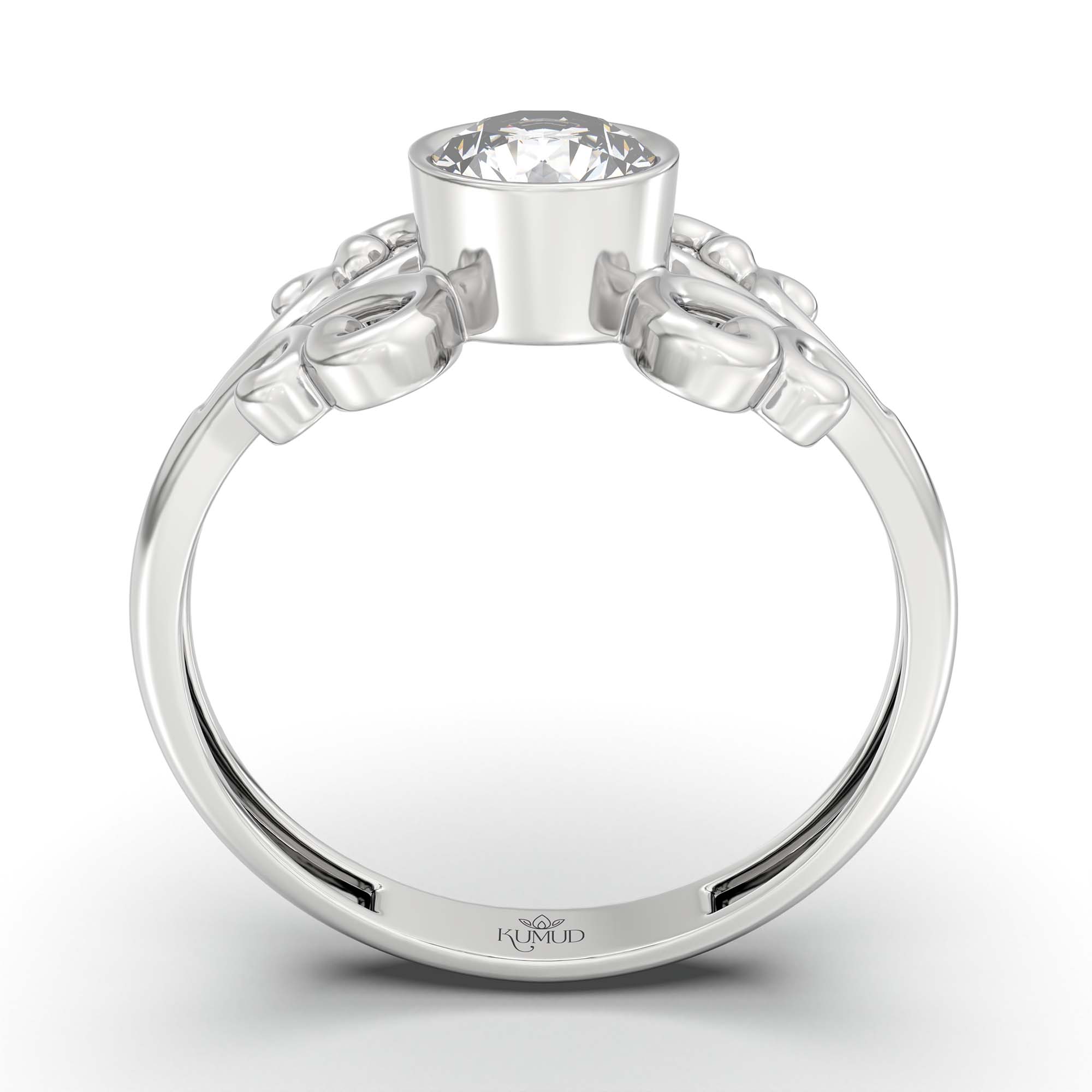 Lab-Grown Diamond Solitaire Ring for Women in 18K White Gold – 0.5 Ct Round, 3 g (Design K13-14-BBZAA) thumbnail