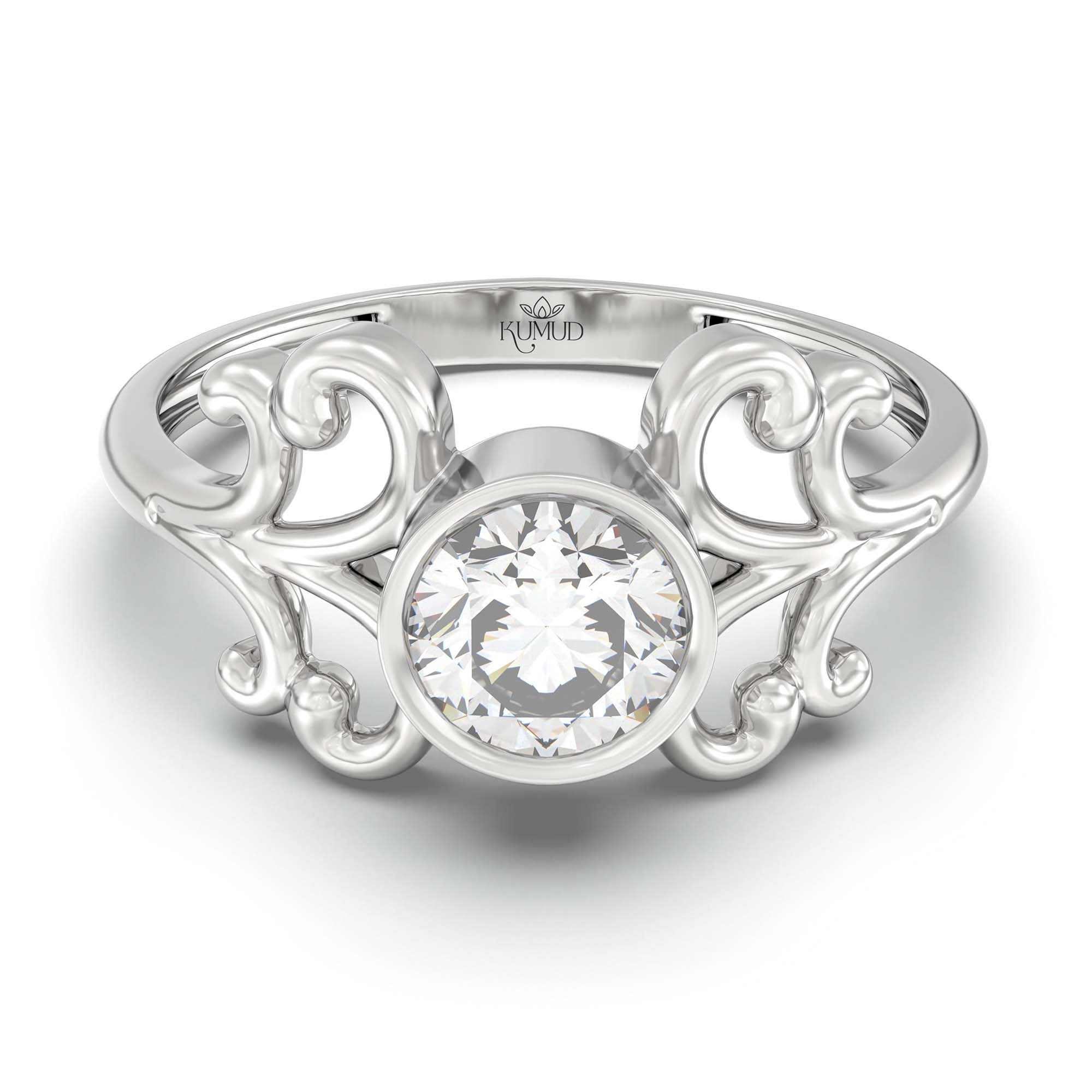 Lab-Grown Diamond Solitaire Ring for Women in 18K White Gold – 0.5 Ct Round, 3 g (Design K13-14-BBZAA) thumbnail