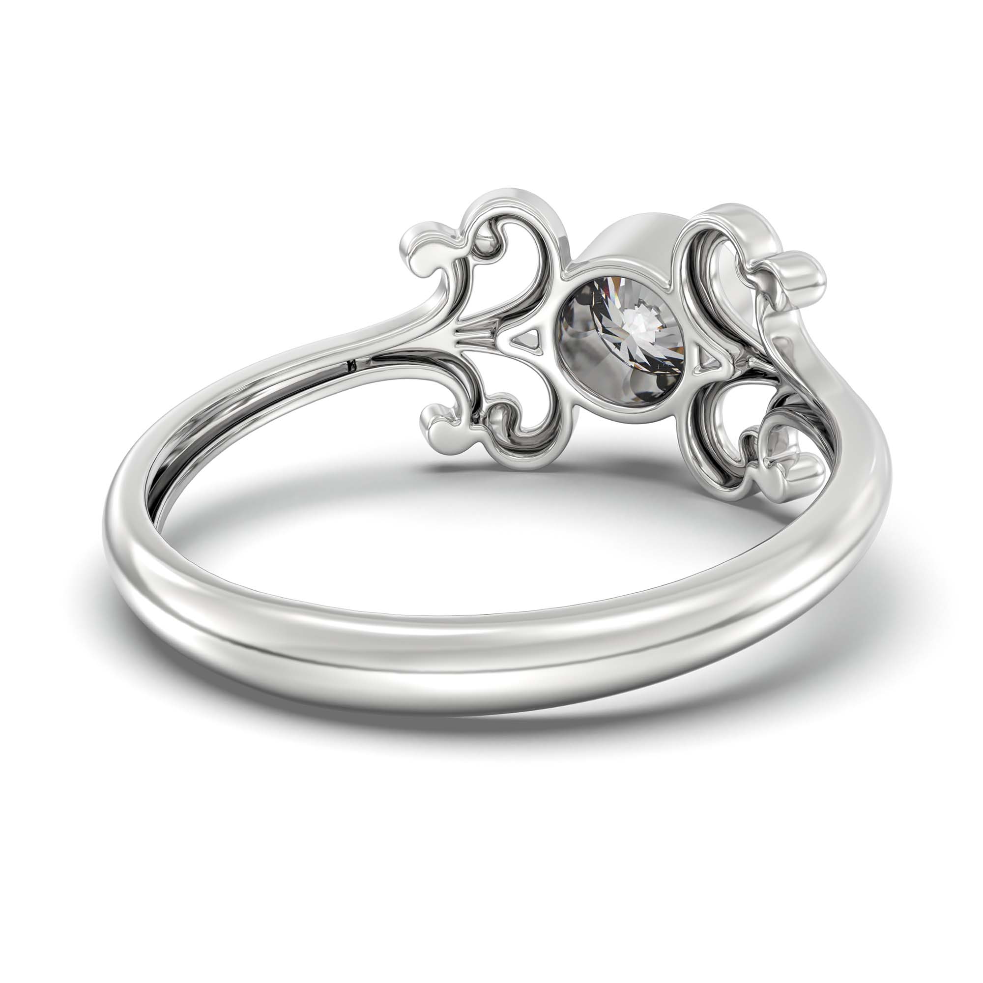 Lab-Grown Diamond Solitaire Ring for Women in 18K White Gold – 0.5 Ct Round, 3 g (Design K13-14-BBZAA) thumbnail