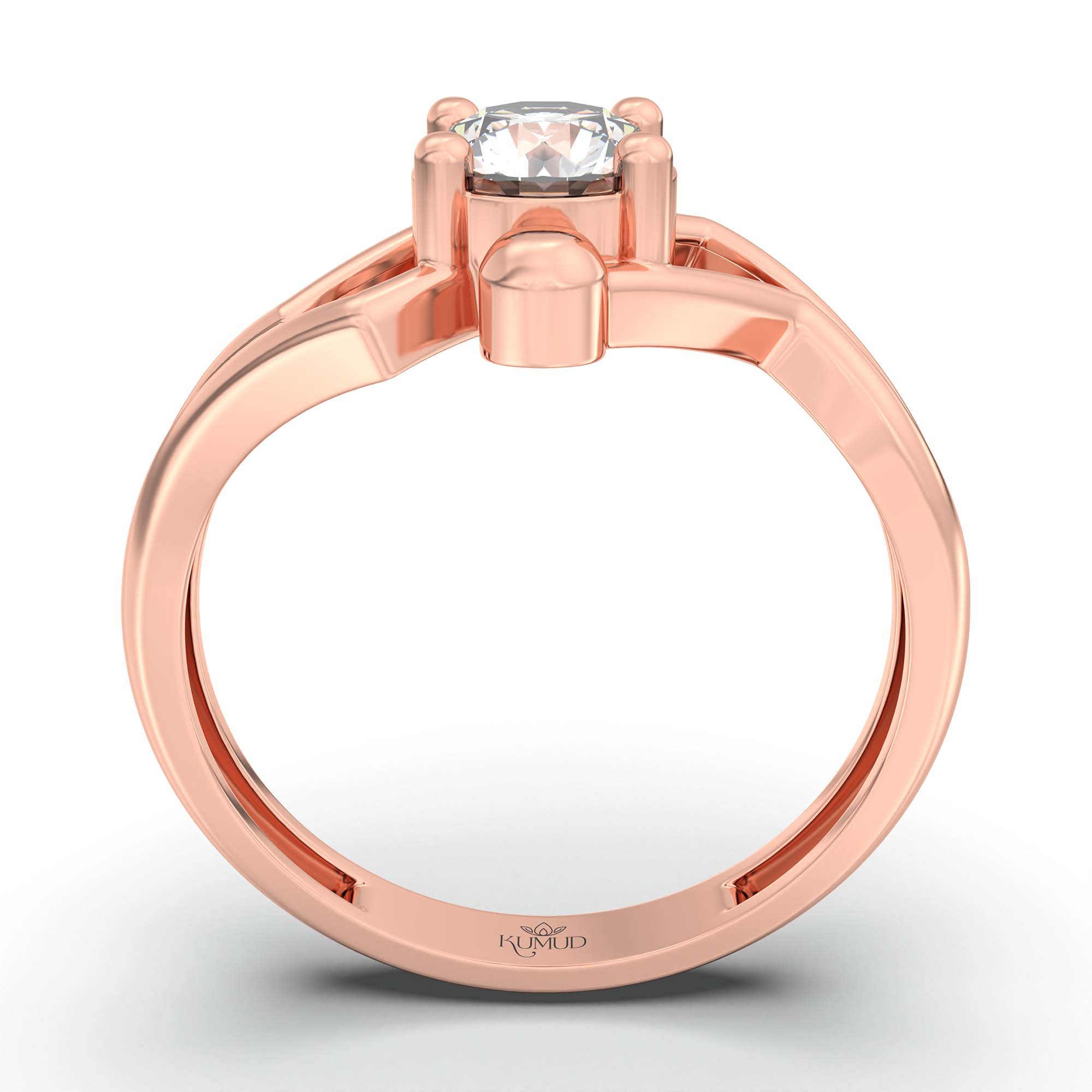 Solitaire Ring in 18K Rose Gold with Lab grown diamond thumbnail