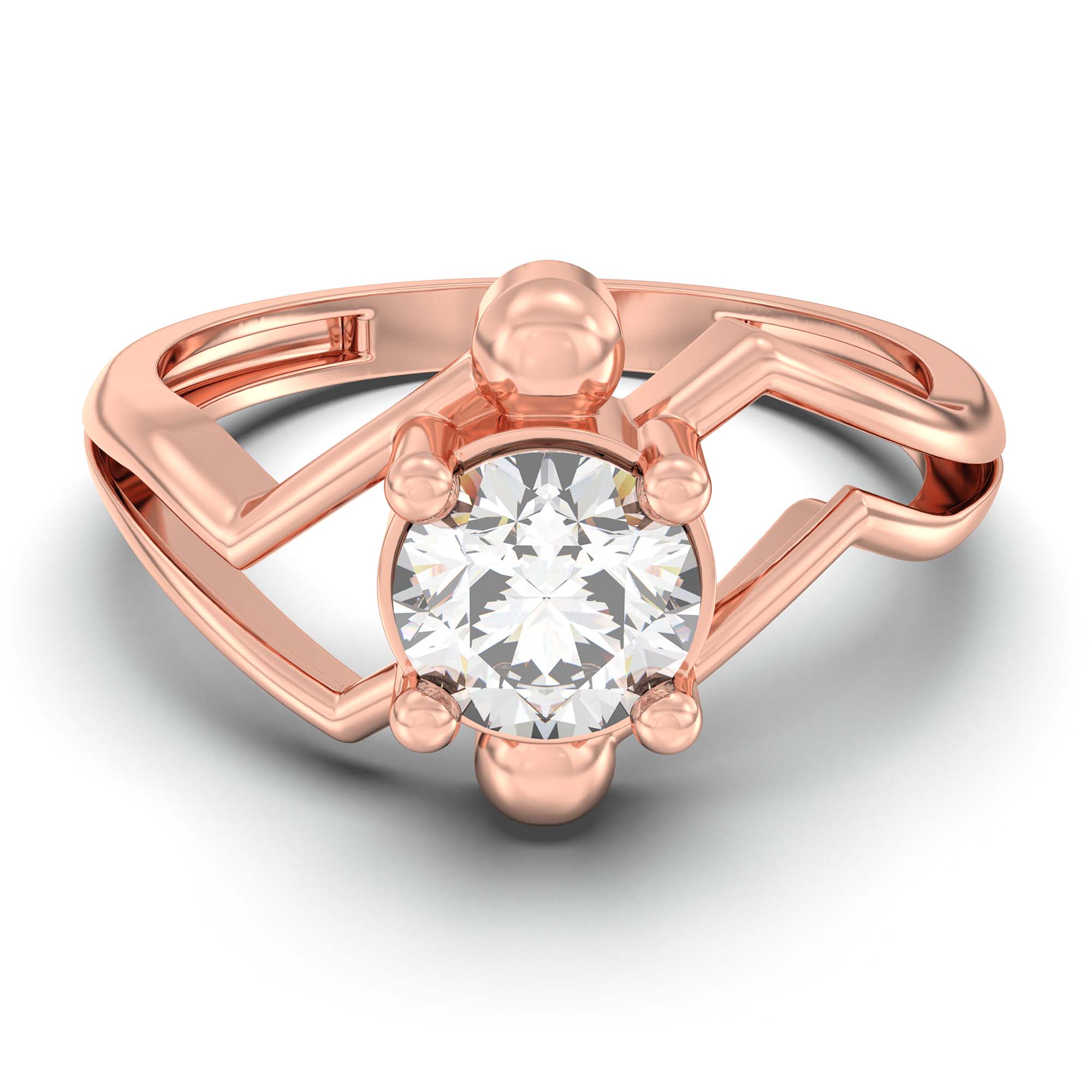 Solitaire Ring in 18K Rose Gold with Lab grown diamond thumbnail