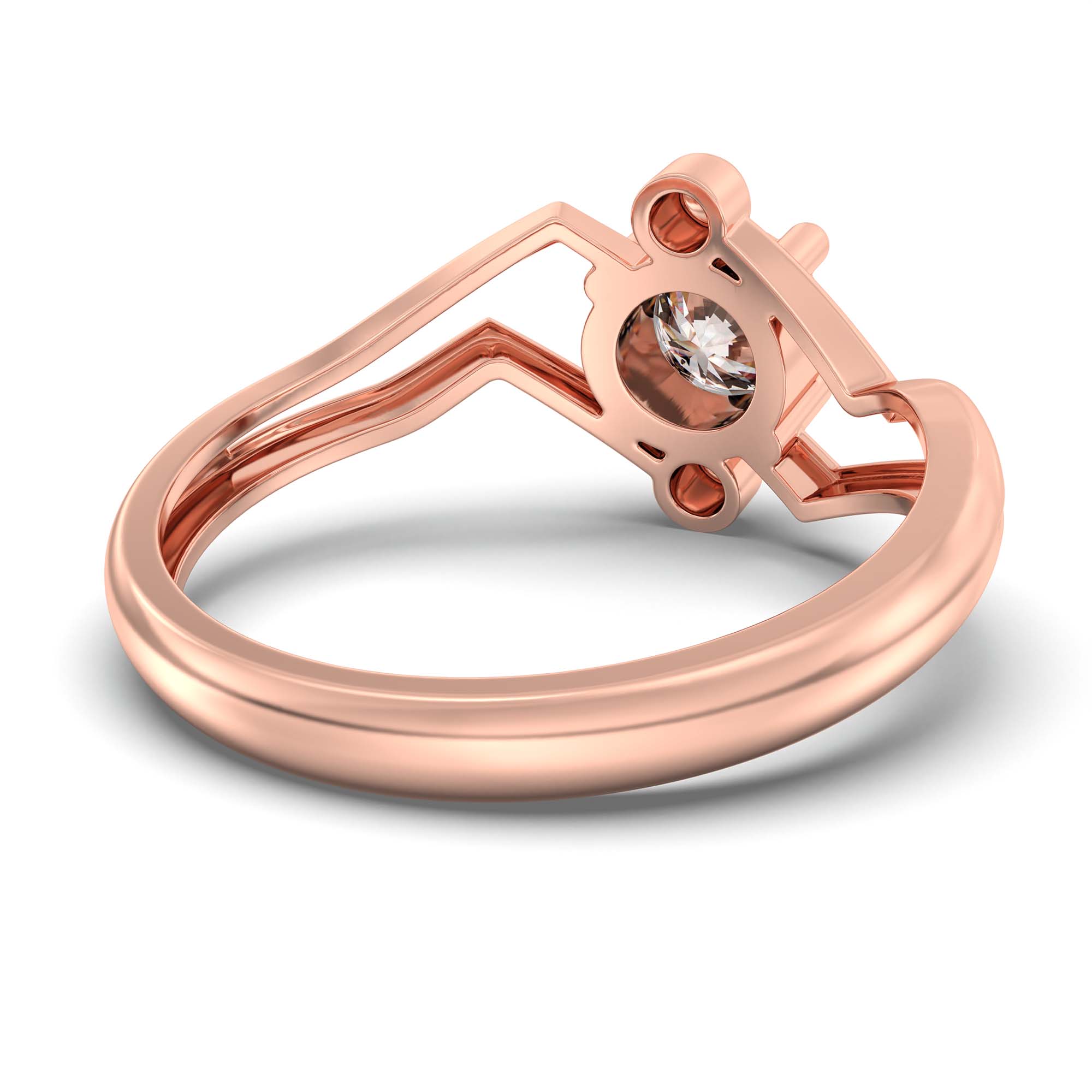 Solitaire Ring in 18K Rose Gold with Lab grown diamond thumbnail