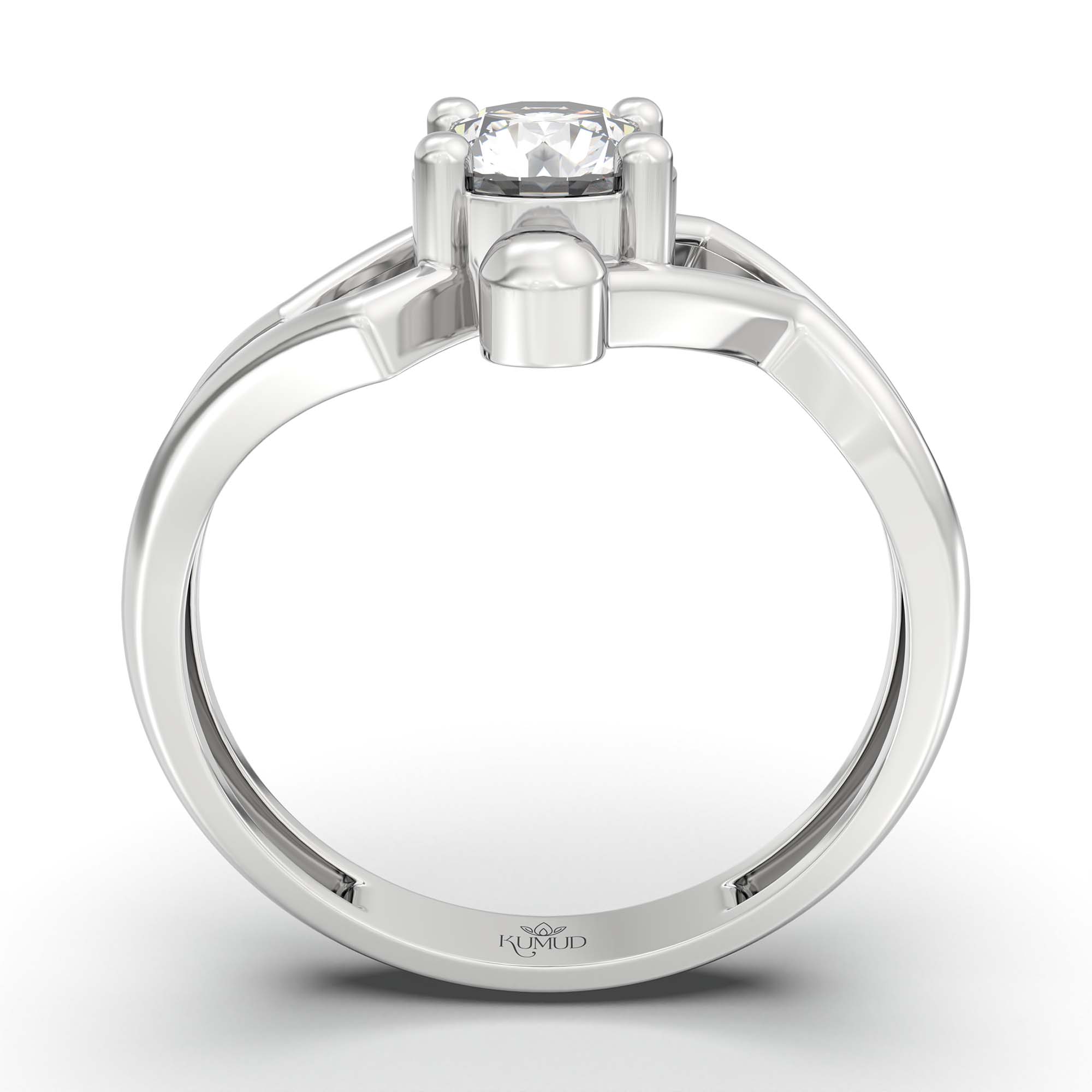 Lab-Grown Diamond Solitaire Ring for Women in 18K White Gold – 0.5 Ct Round, 3 g (Design K13-16-APGAA) thumbnail