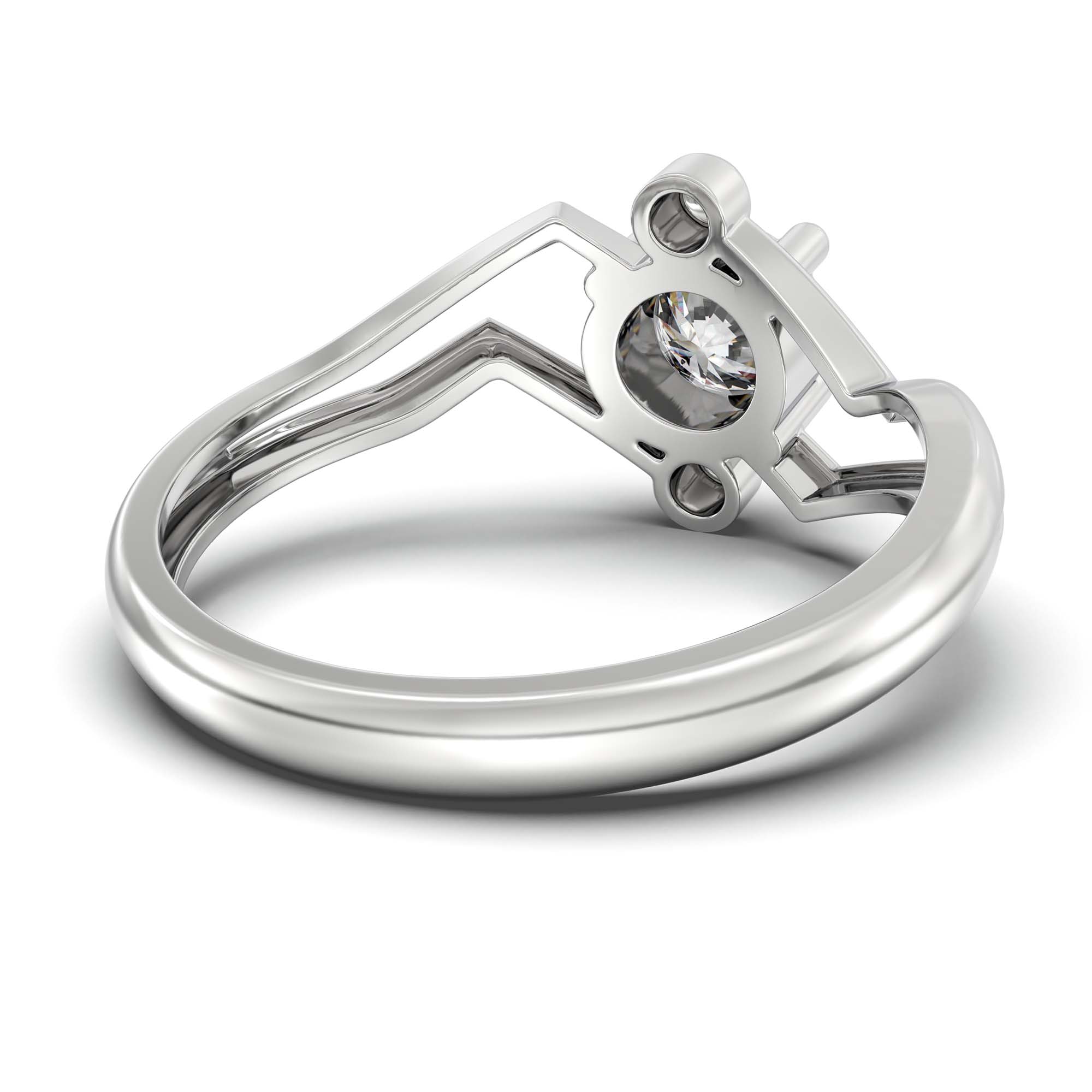 Lab-Grown Diamond Solitaire Ring for Women in 18K White Gold – 0.5 Ct Round, 3 g (Design K13-16-APGAA) thumbnail