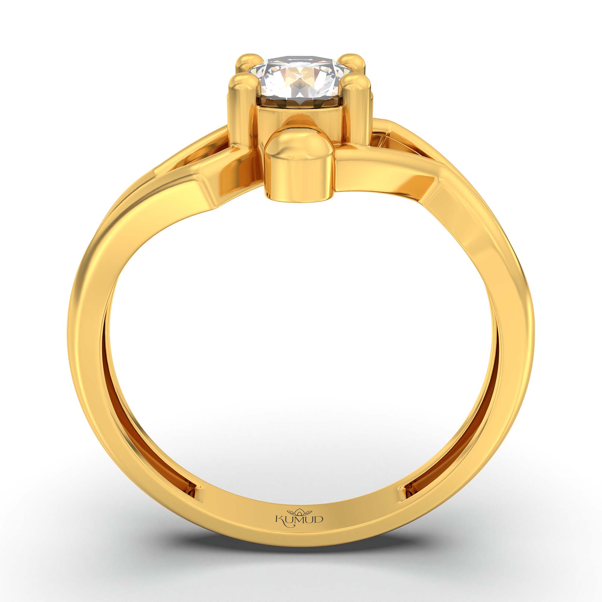 Lab-Grown Diamond Solitaire Ring for Women in 22K Yellow Gold – 0.5 Ct Round, 3 g (Design K13-16-APGAA) thumbnail