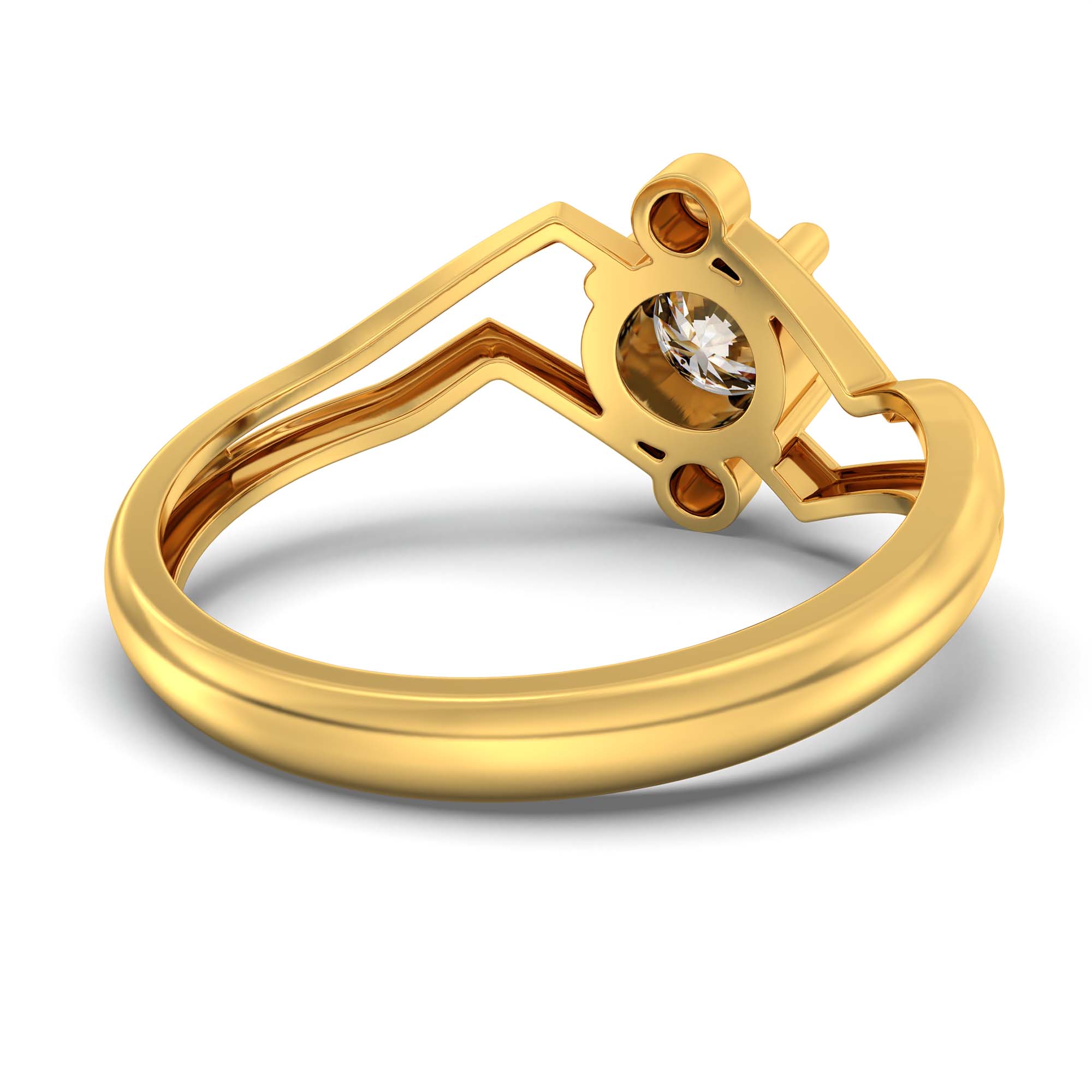 Lab-Grown Diamond Solitaire Ring for Women in 22K Yellow Gold – 0.5 Ct Round, 3 g (Design K13-16-APGAA) thumbnail