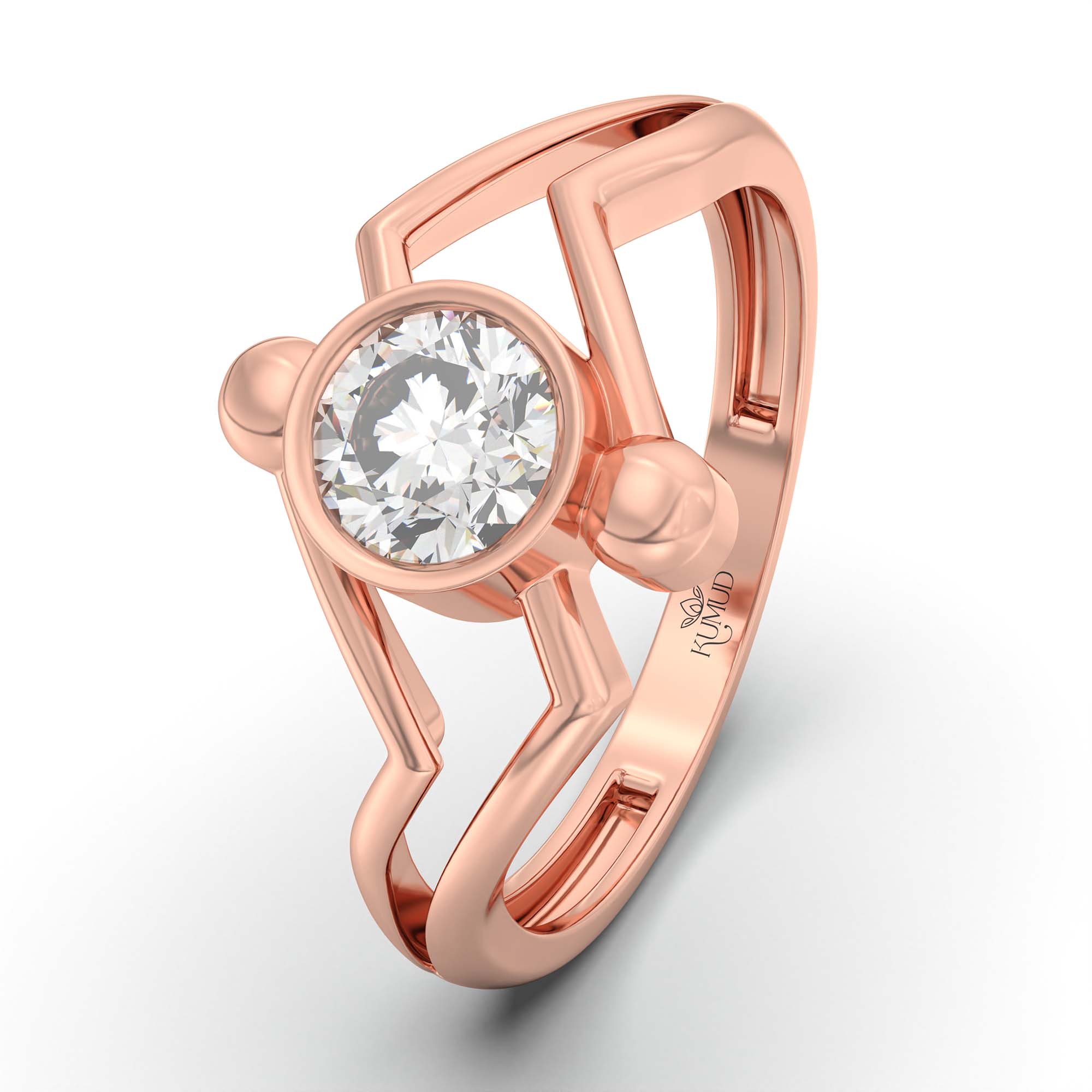 Lab-Grown Diamond Solitaire Ring for Women in 18K Rose Gold – 0.5 Ct Round, 3 g (Design K13-16-BBZAA) thumbnail