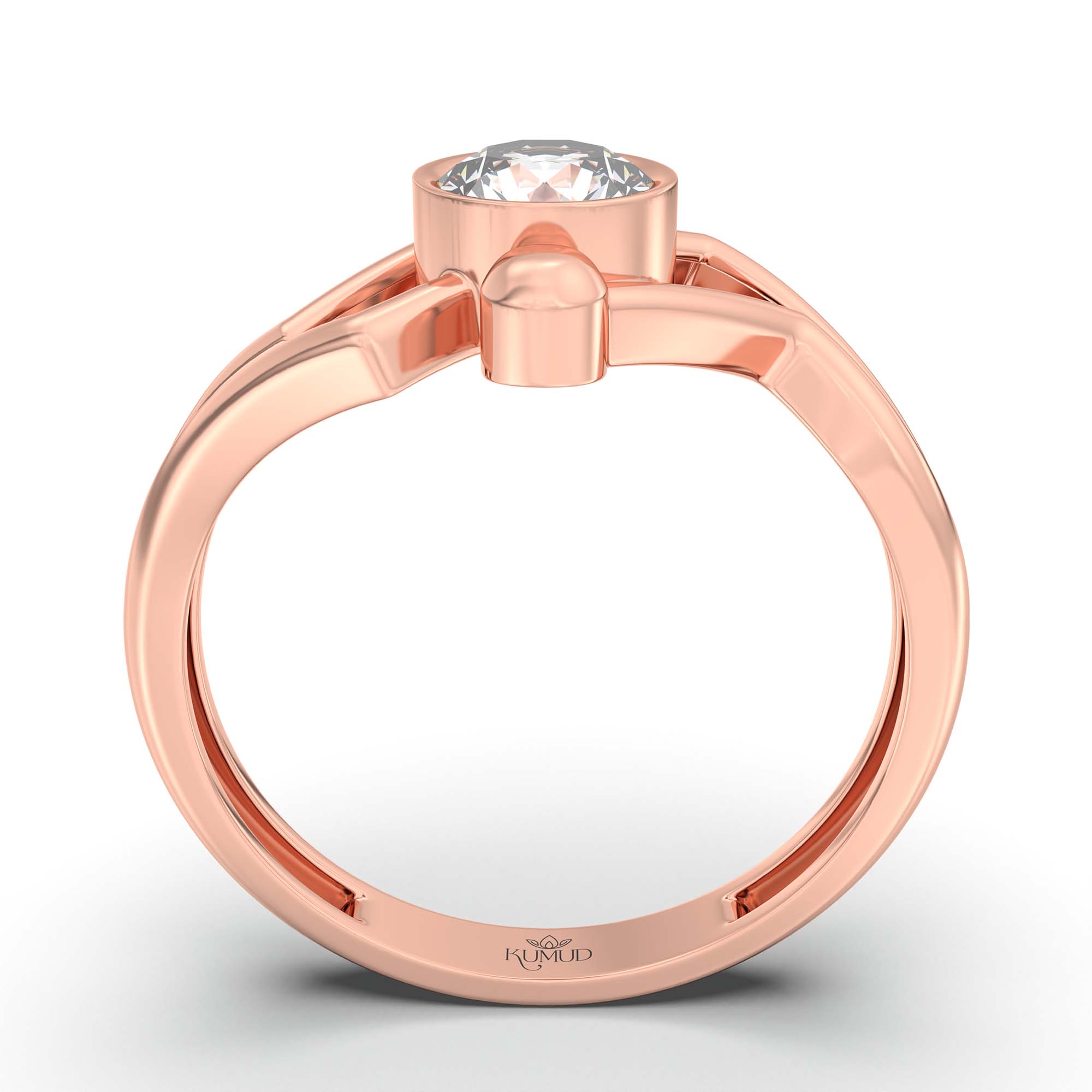 Lab-Grown Diamond Solitaire Ring for Women in 18K Rose Gold – 0.5 Ct Round, 3 g (Design K13-16-BBZAA) thumbnail