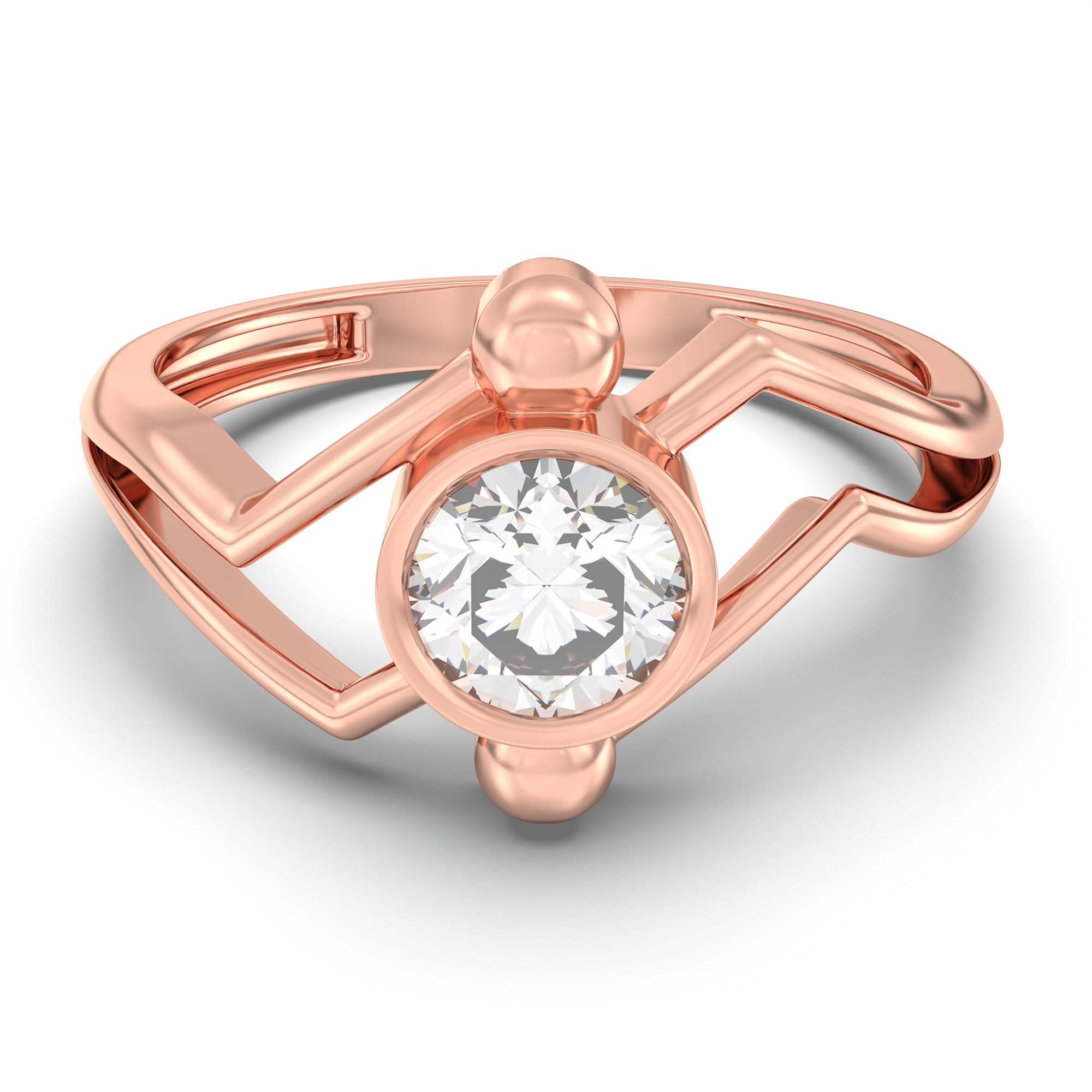 Lab-Grown Diamond Solitaire Ring for Women in 18K Rose Gold – 0.5 Ct Round, 3 g (Design K13-16-BBZAA) thumbnail
