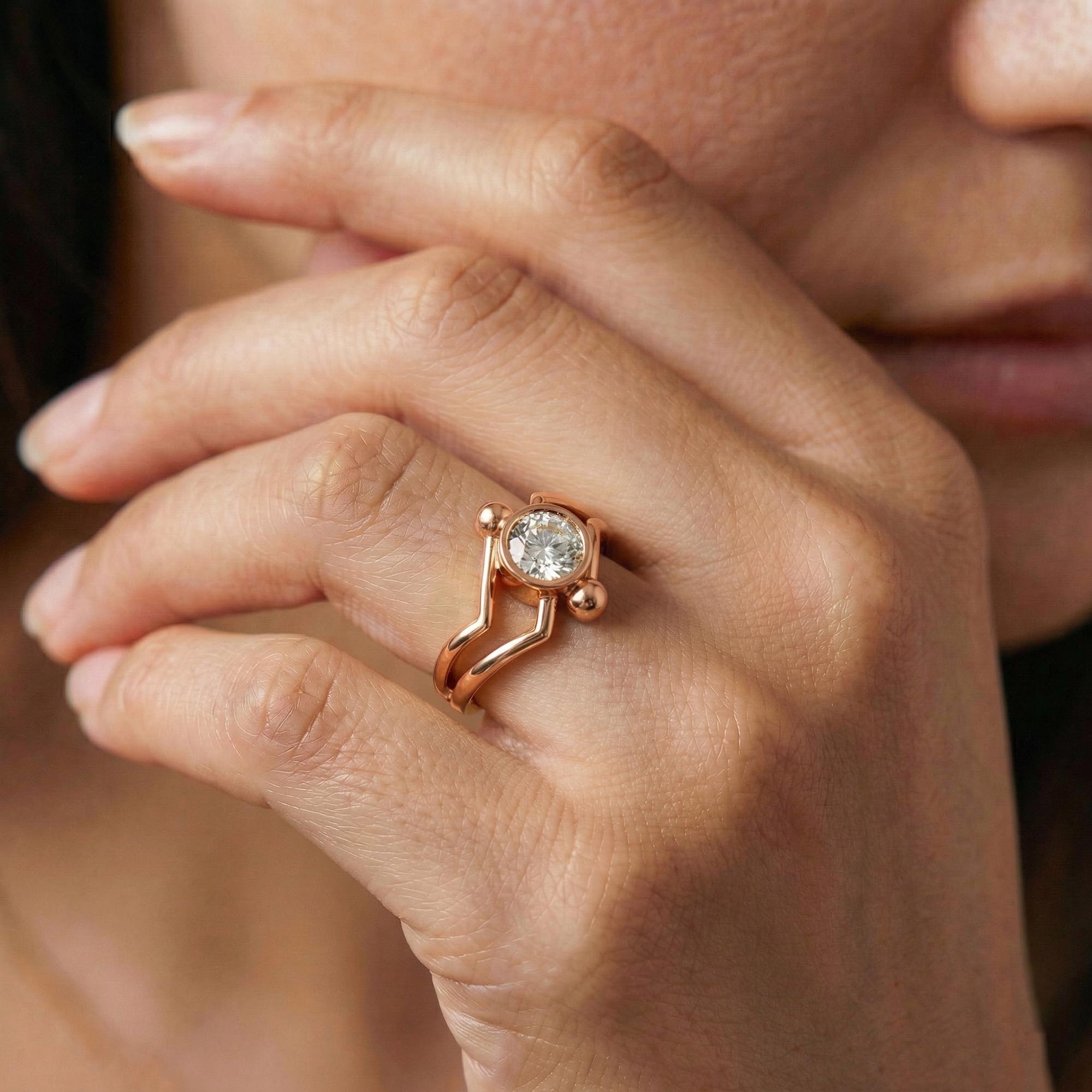 Lab-Grown Diamond Solitaire Ring for Women in 18K Rose Gold – 0.5 Ct Round, 3 g (Design K13-16-BBZAA) thumbnail