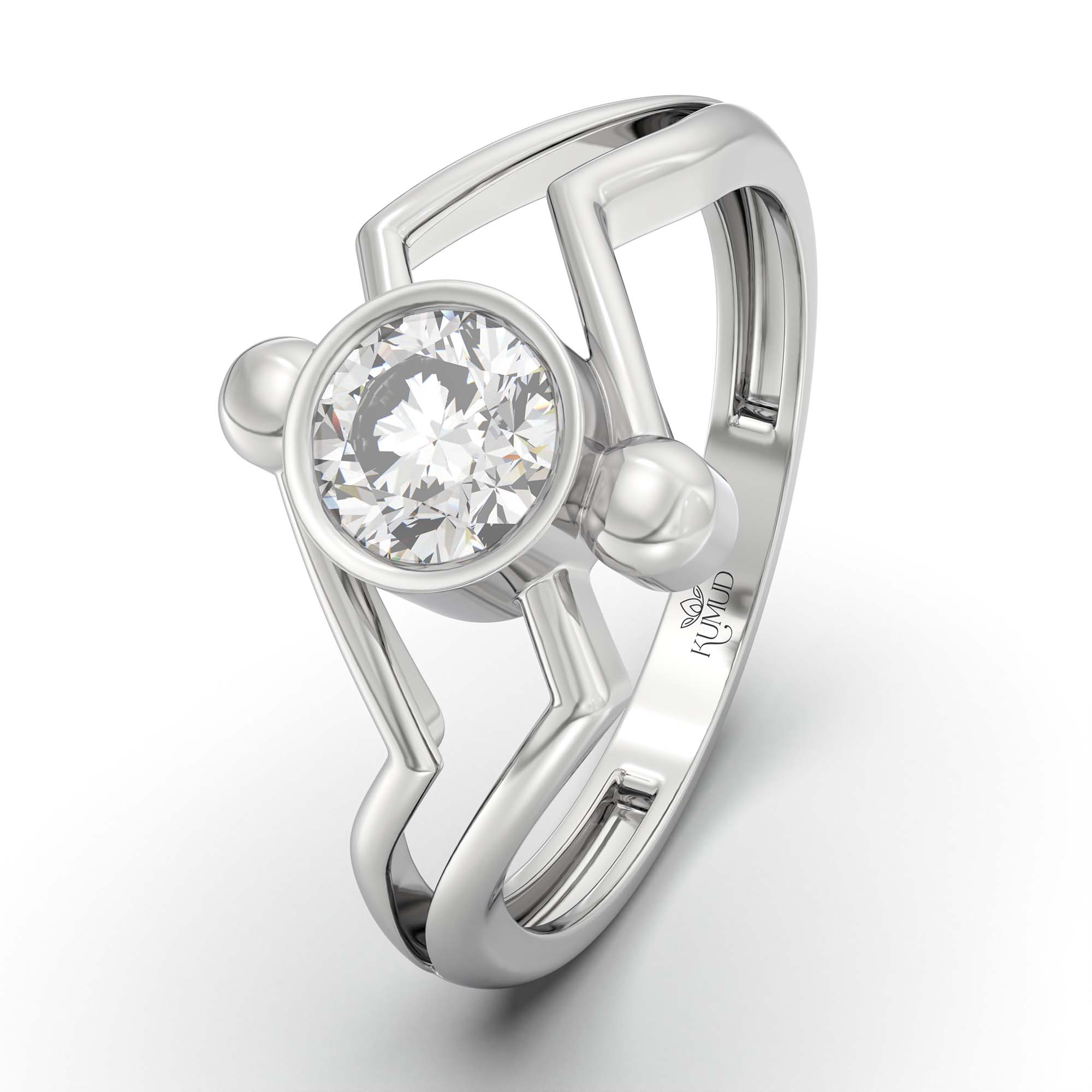 Lab-Grown Diamond Solitaire Ring for Women in 18K White Gold – 0.5 Ct Round, 3 g (Design K13-16-BBZAA) thumbnail