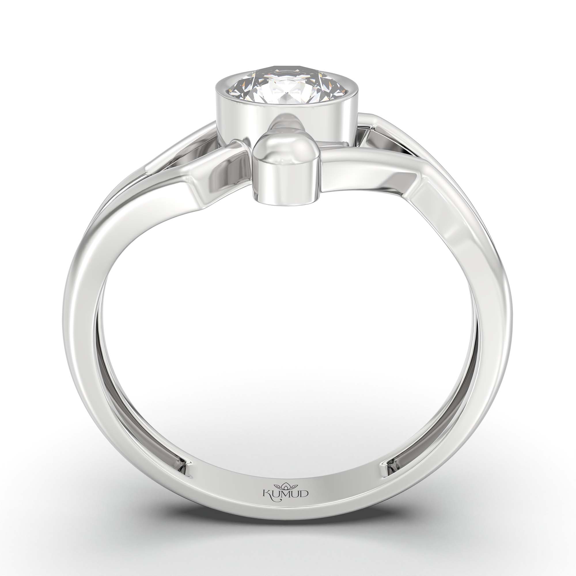 Lab-Grown Diamond Solitaire Ring for Women in 18K White Gold – 0.5 Ct Round, 3 g (Design K13-16-BBZAA) thumbnail