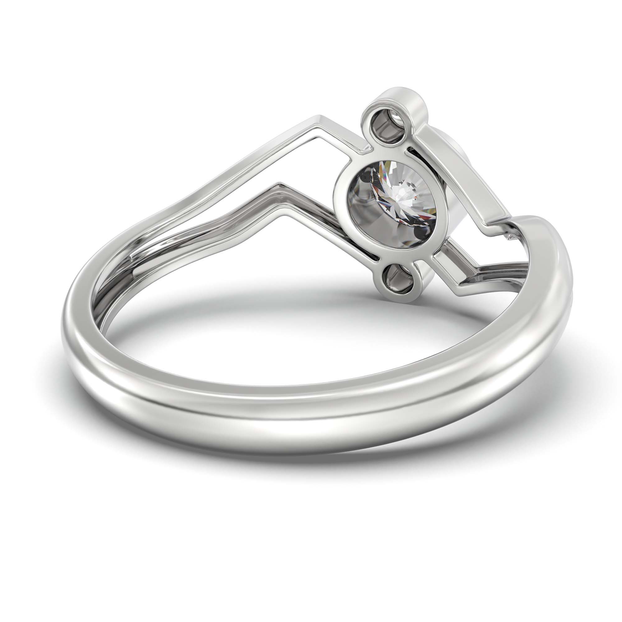 Lab-Grown Diamond Solitaire Ring for Women in 18K White Gold – 0.5 Ct Round, 3 g (Design K13-16-BBZAA) thumbnail