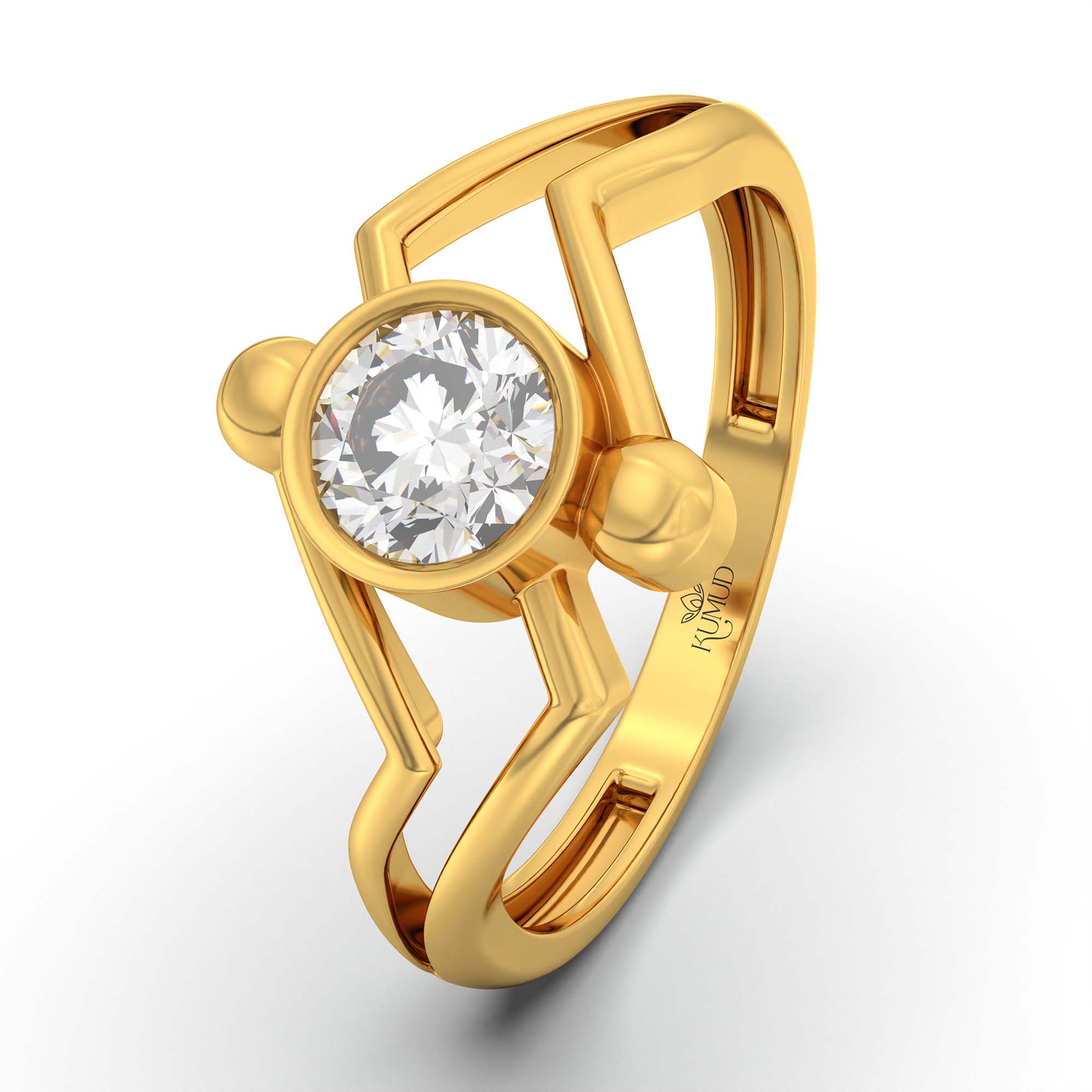 Lab-Grown Diamond Solitaire Ring for Women in 22K Yellow Gold – 0.5 Ct Round, 3 g (Design K13-16-BBZAA) thumbnail