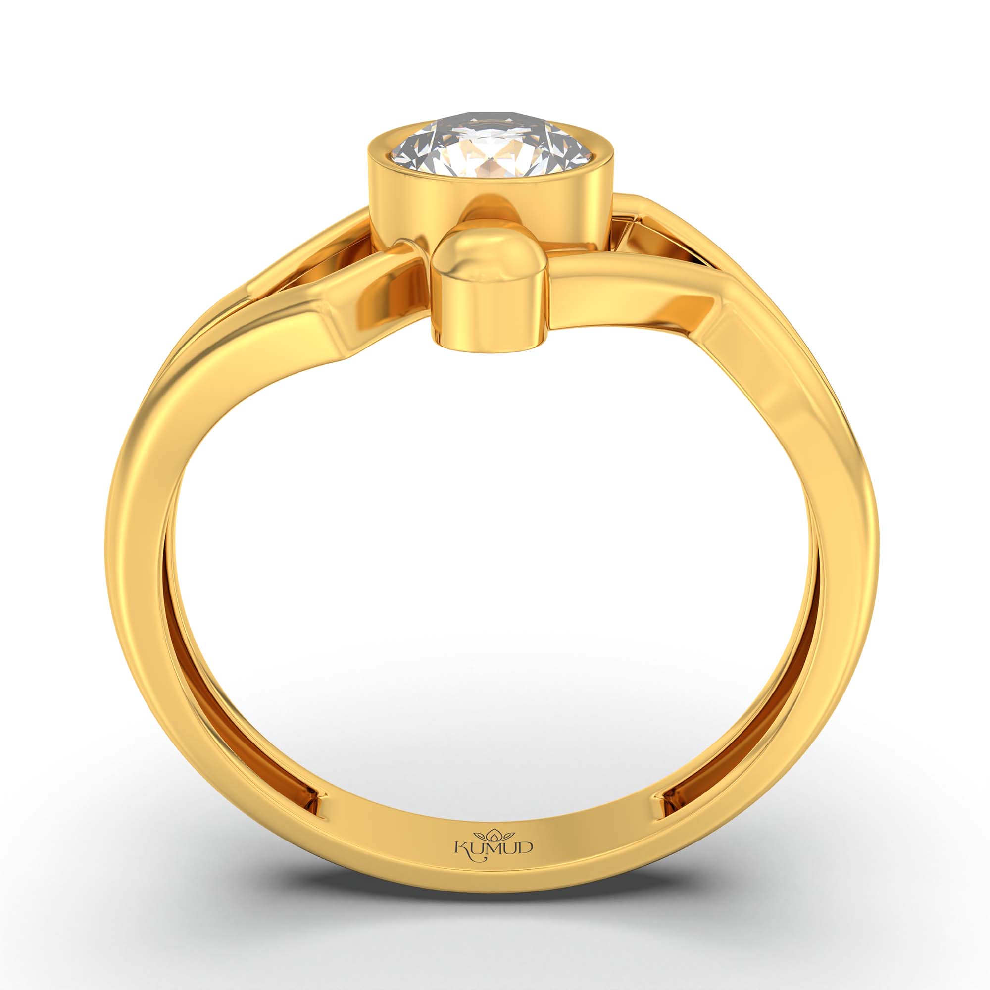Lab-Grown Diamond Solitaire Ring for Women in 22K Yellow Gold – 0.5 Ct Round, 3 g (Design K13-16-BBZAA) thumbnail