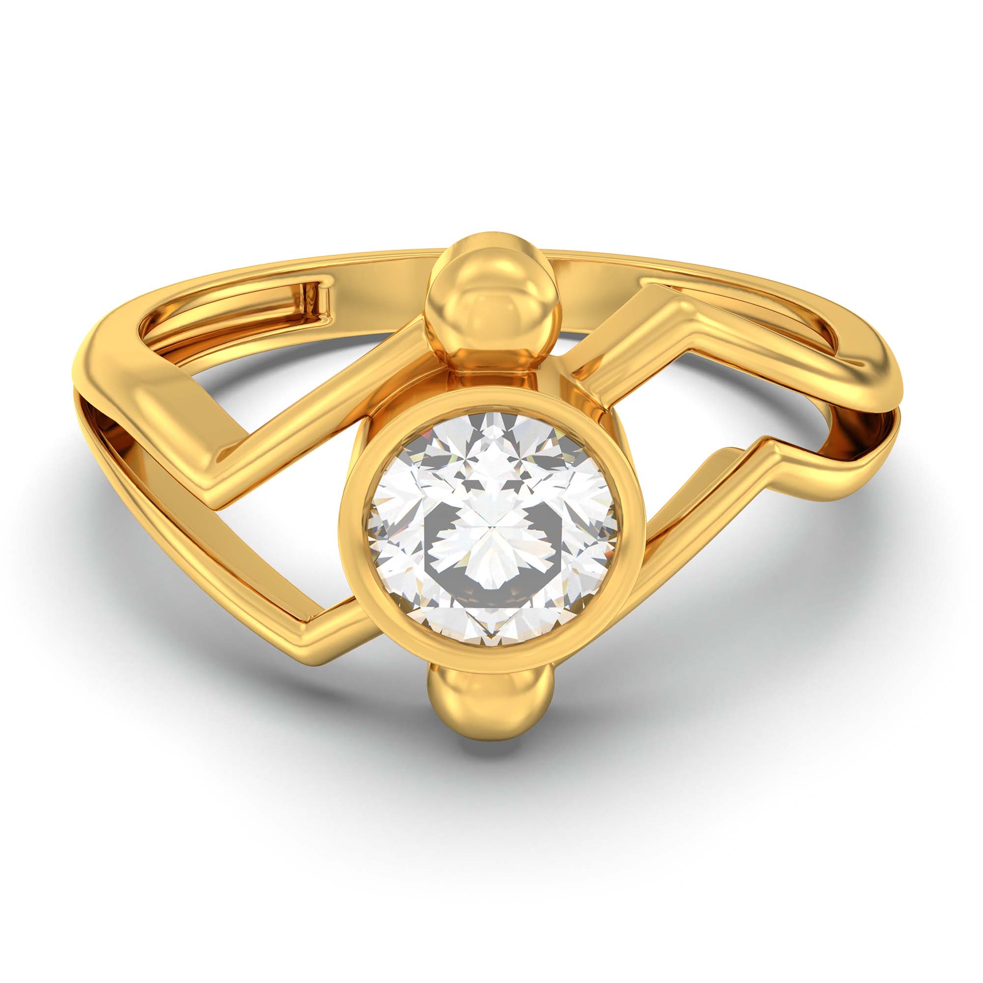 Lab-Grown Diamond Solitaire Ring for Women in 22K Yellow Gold – 0.5 Ct Round, 3 g (Design K13-16-BBZAA) thumbnail