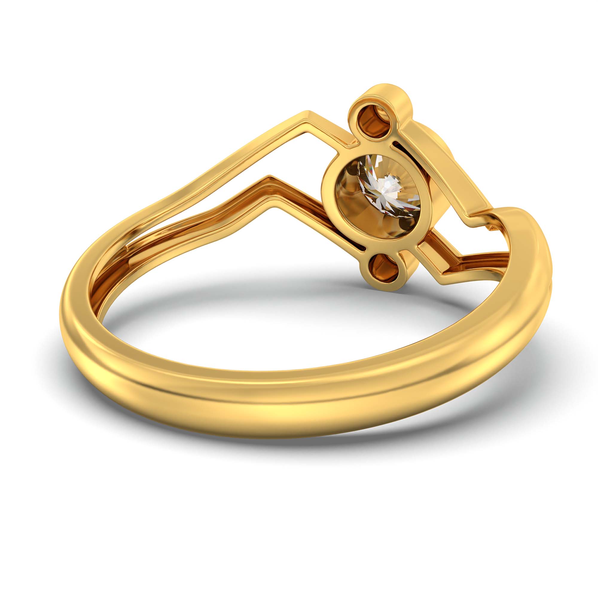 Lab-Grown Diamond Solitaire Ring for Women in 22K Yellow Gold – 0.5 Ct Round, 3 g (Design K13-16-BBZAA) thumbnail