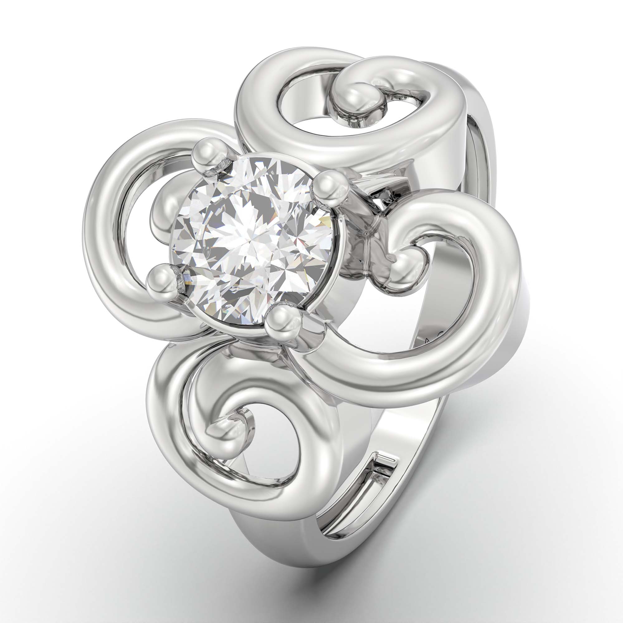 Lab-Grown Diamond Solitaire Ring for Women in 18K White Gold – 0.5 Ct Round, 3 g (Design K13-17-APGAA) thumbnail