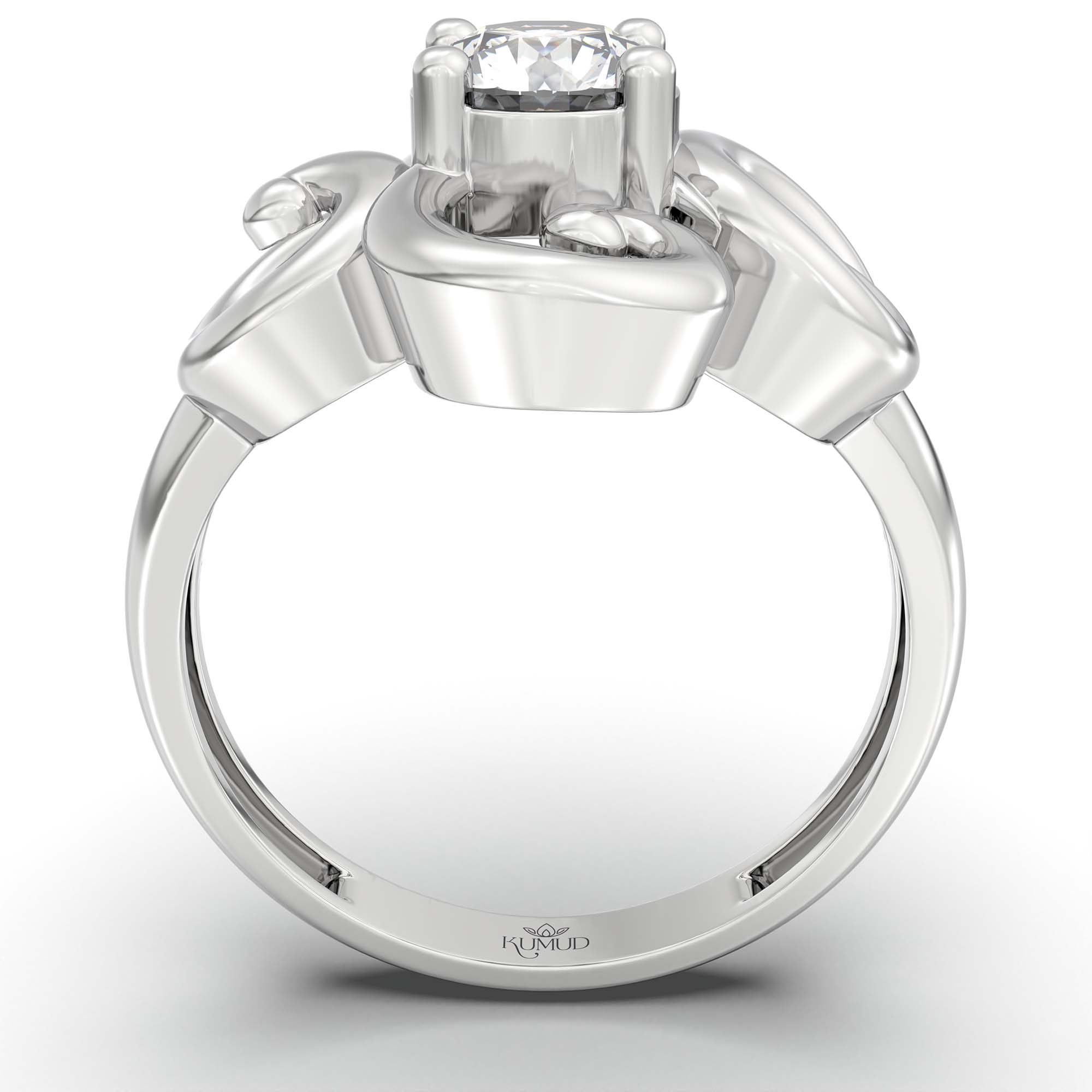 Lab-Grown Diamond Solitaire Ring for Women in 18K White Gold – 0.5 Ct Round, 3 g (Design K13-17-APGAA) thumbnail