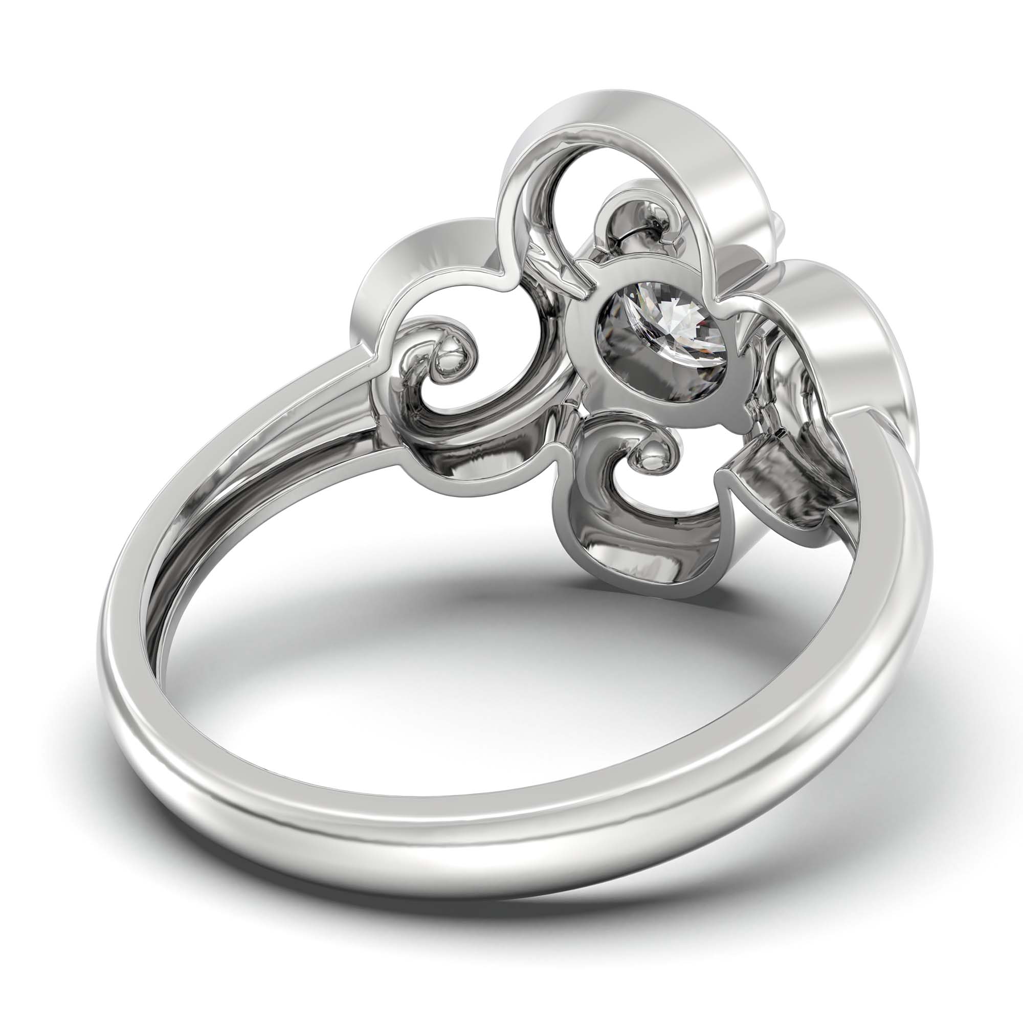 Lab-Grown Diamond Solitaire Ring for Women in 18K White Gold – 0.5 Ct Round, 3 g (Design K13-17-APGAA) thumbnail
