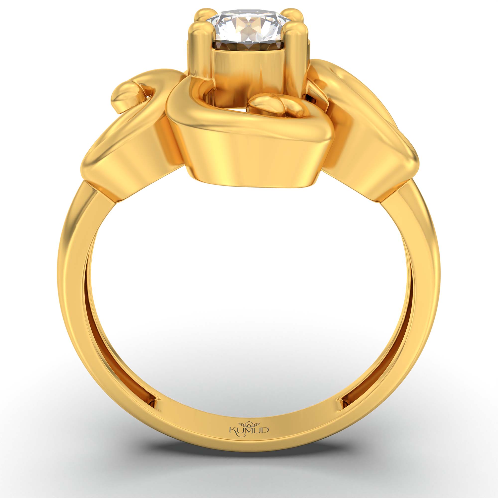 Lab-Grown Diamond Solitaire Ring for Women in 22K Yellow Gold – 0.5 Ct Round, 3 g (Design K13-17-APGAA) thumbnail