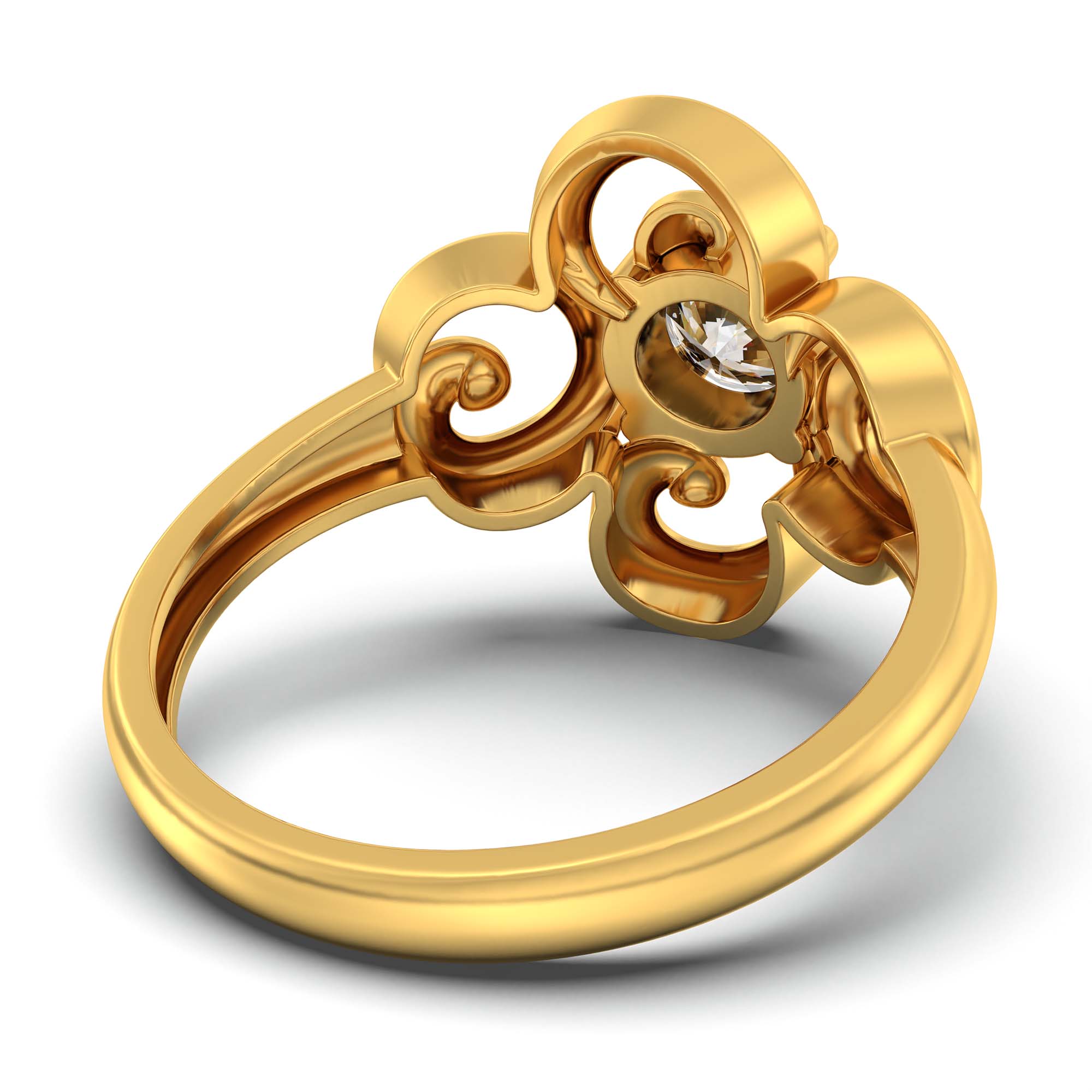Lab-Grown Diamond Solitaire Ring for Women in 22K Yellow Gold – 0.5 Ct Round, 3 g (Design K13-17-APGAA) thumbnail