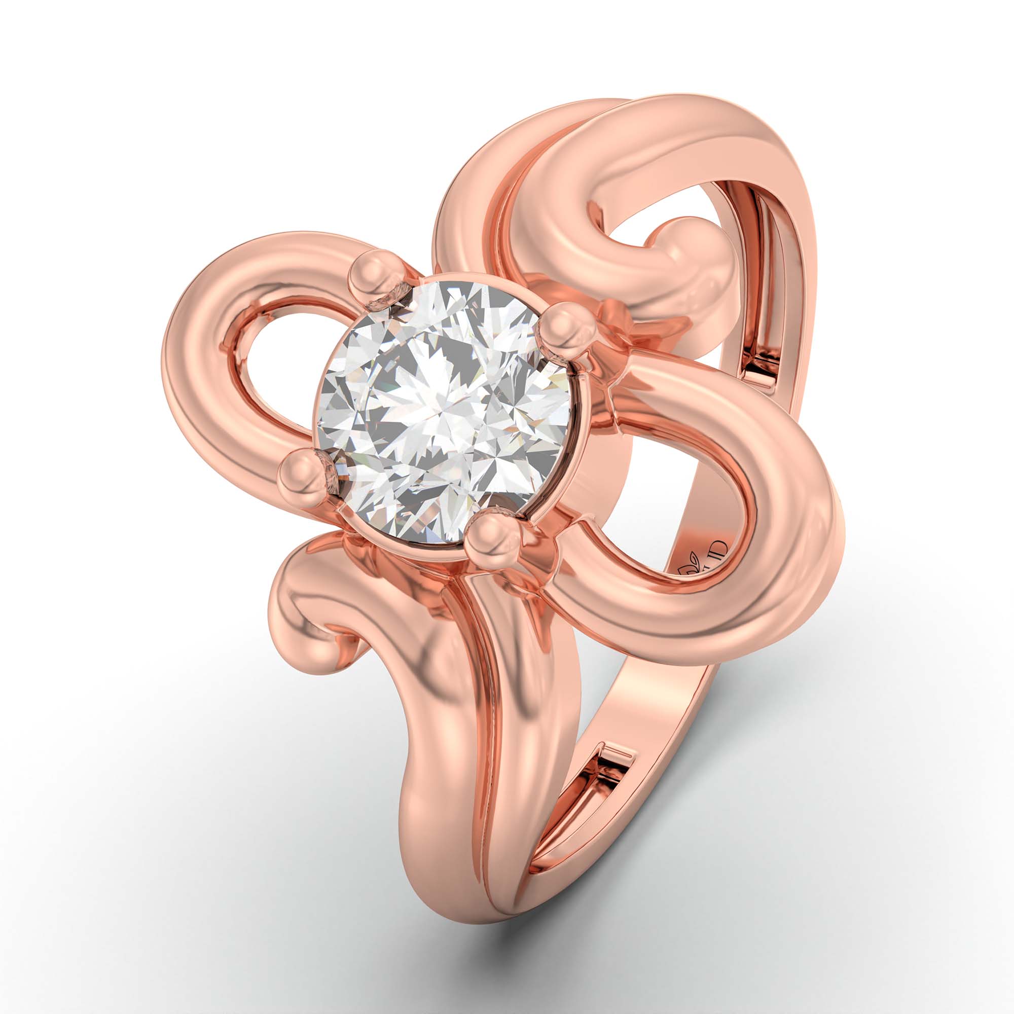 Solitaire Ring in 18K Rose Gold with Lab grown diamond thumbnail