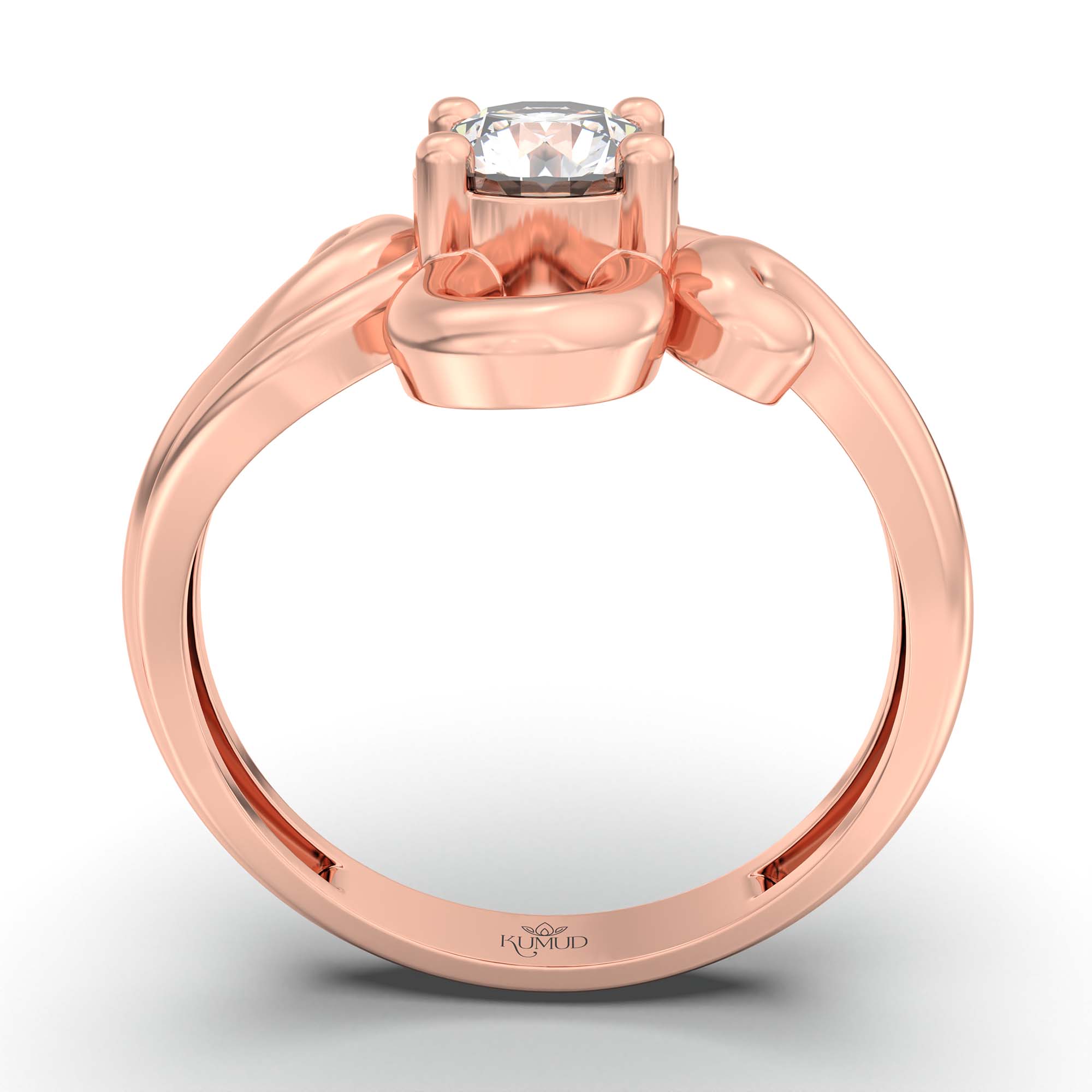 Solitaire Ring in 18K Rose Gold with Lab grown diamond thumbnail