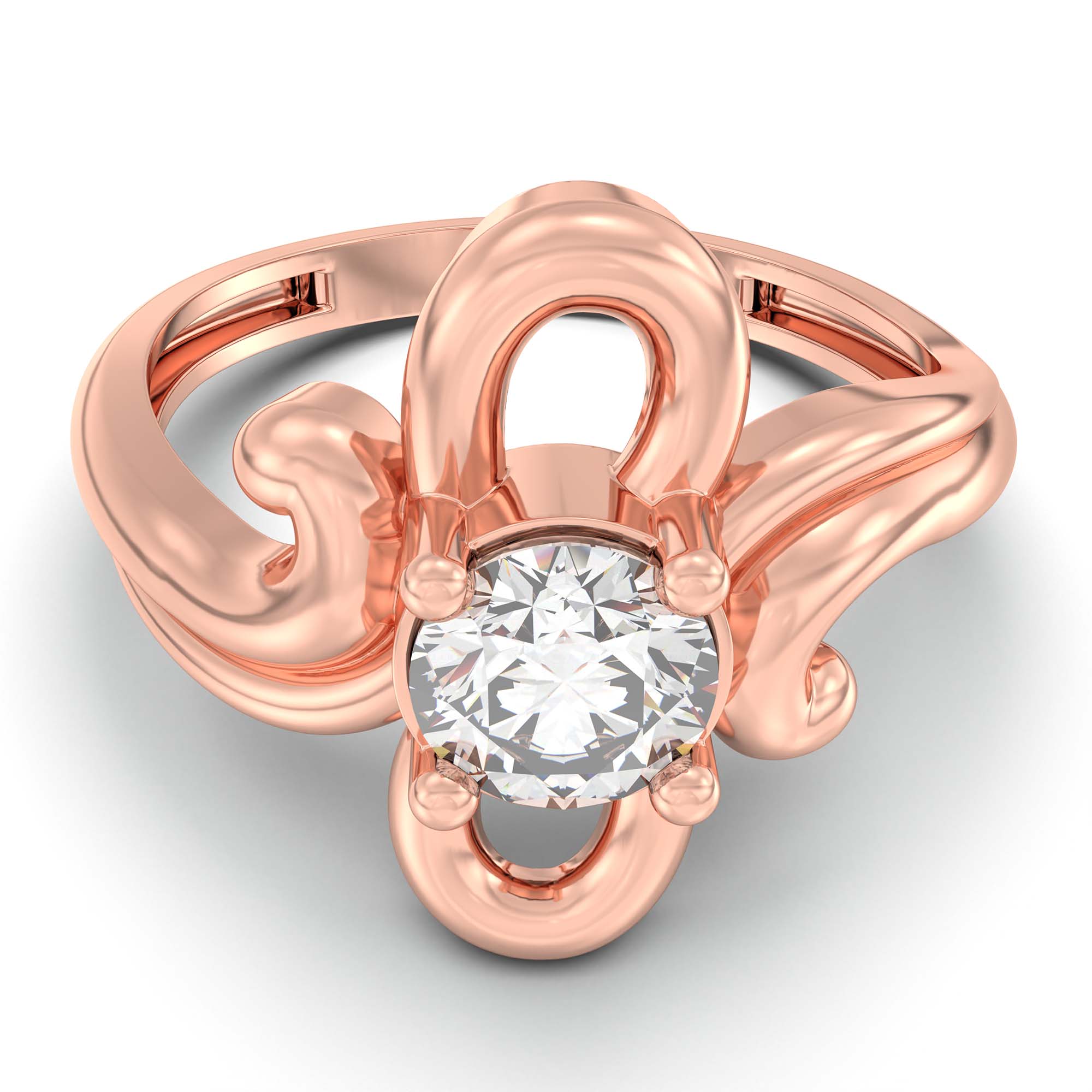 Solitaire Ring in 18K Rose Gold with Lab grown diamond thumbnail