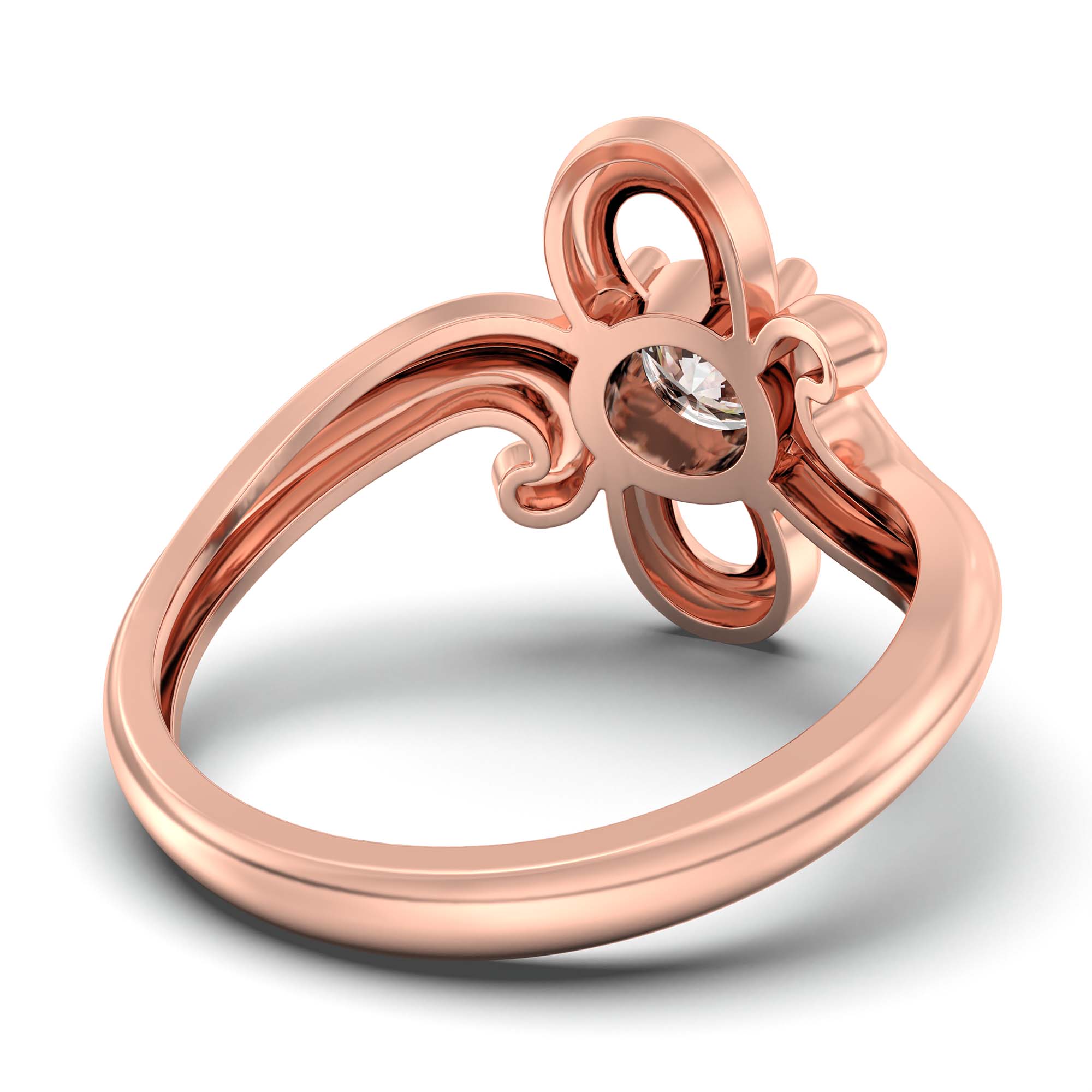 Solitaire Ring in 18K Rose Gold with Lab grown diamond thumbnail