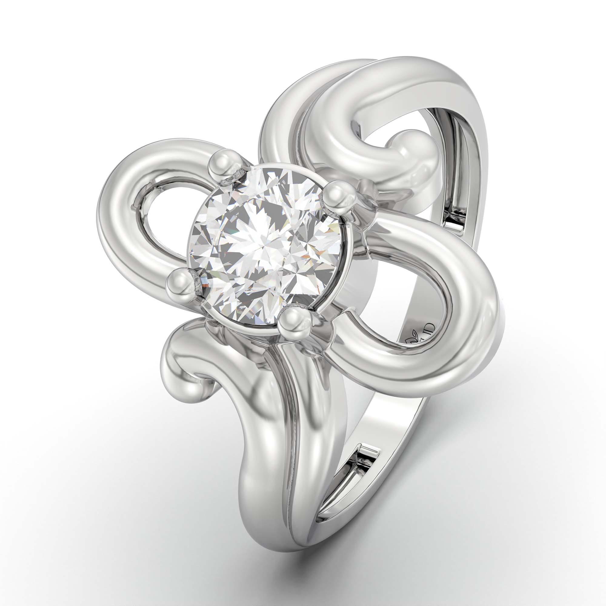 Lab-Grown Diamond Solitaire Ring for Women in 18K White Gold – 0.5 Ct Round, 3 g (Design K13-18-APGAA) thumbnail