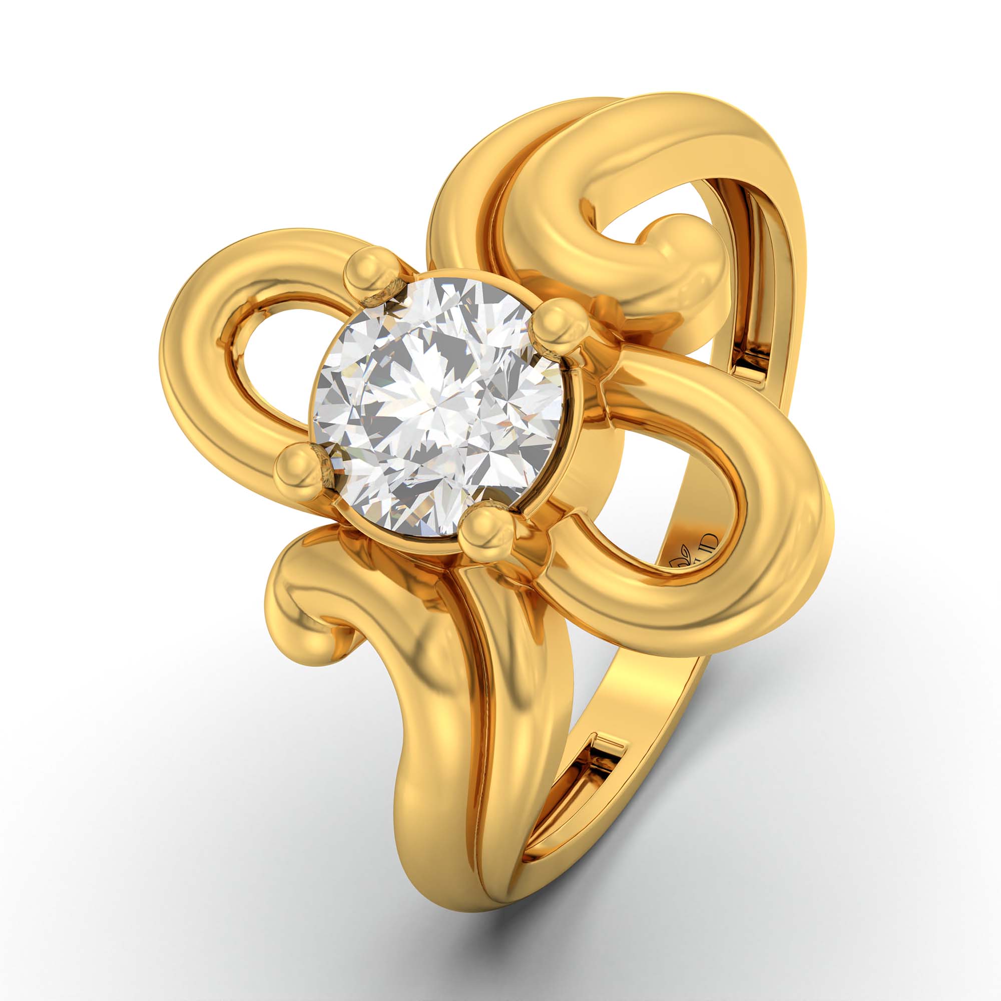 Lab-Grown Diamond Solitaire Ring for Women in 22K Yellow Gold – 0.5 Ct Round, 3 g (Design K13-18-APGAA) thumbnail