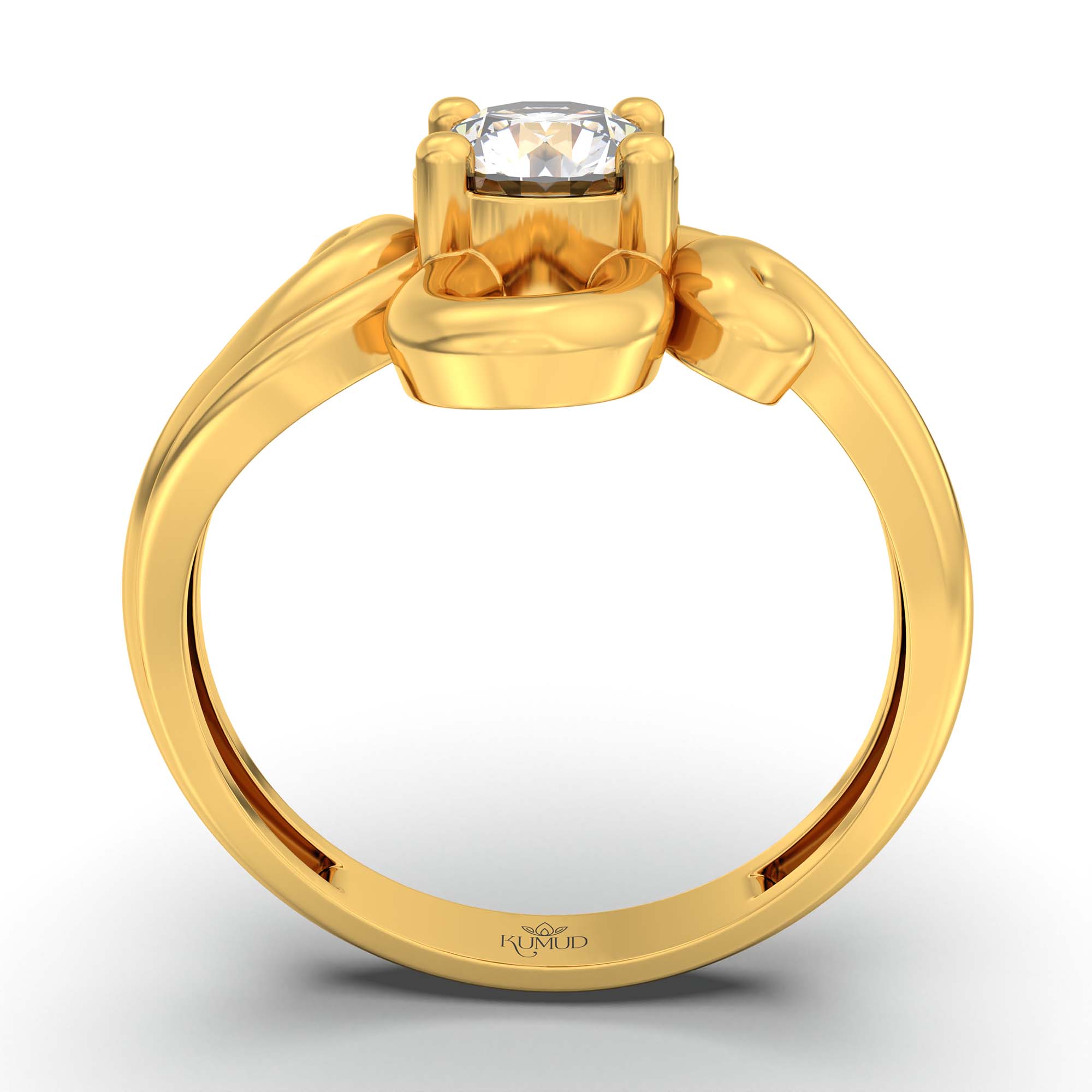 Lab-Grown Diamond Solitaire Ring for Women in 22K Yellow Gold – 0.5 Ct Round, 3 g (Design K13-18-APGAA) thumbnail