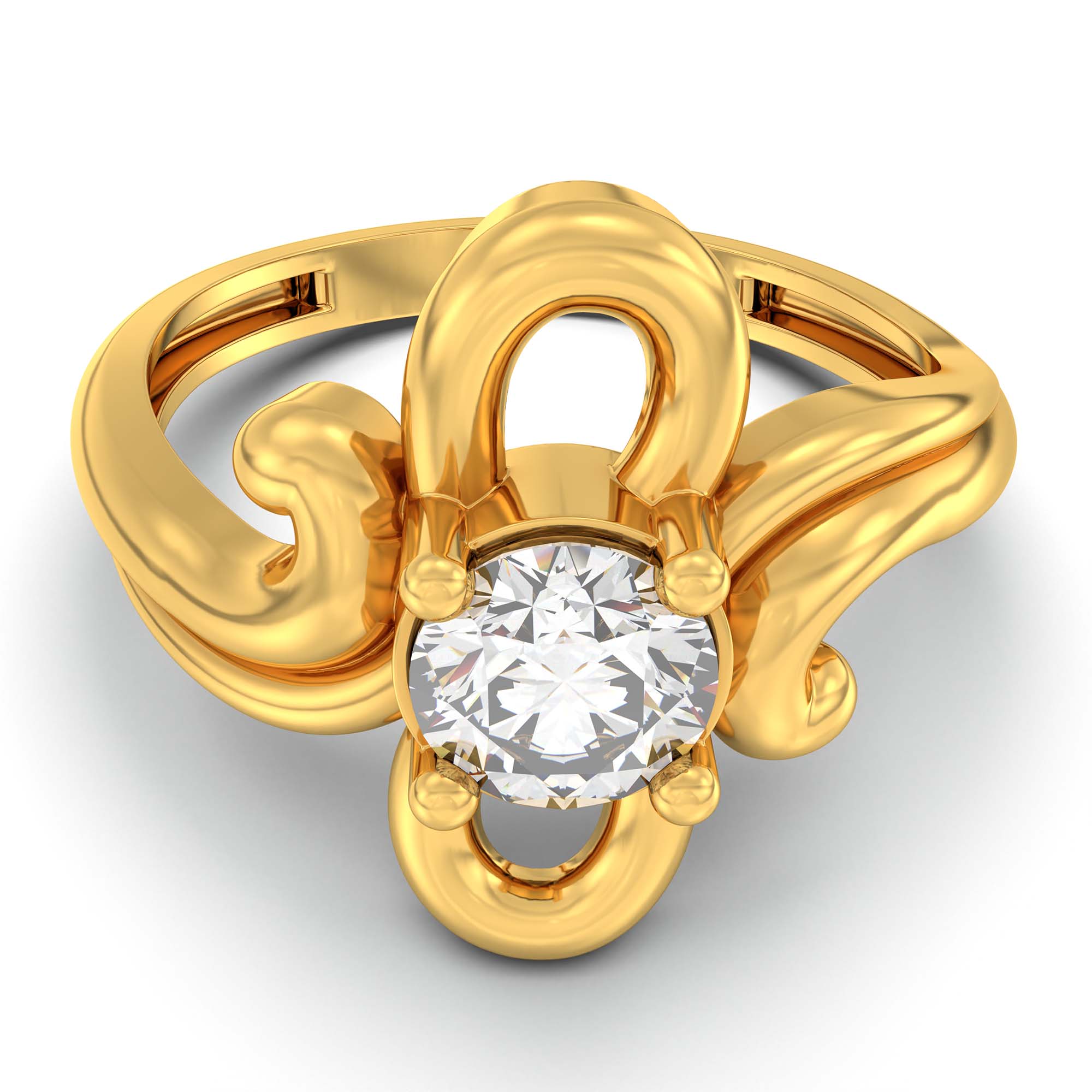 Lab-Grown Diamond Solitaire Ring for Women in 22K Yellow Gold – 0.5 Ct Round, 3 g (Design K13-18-APGAA) thumbnail