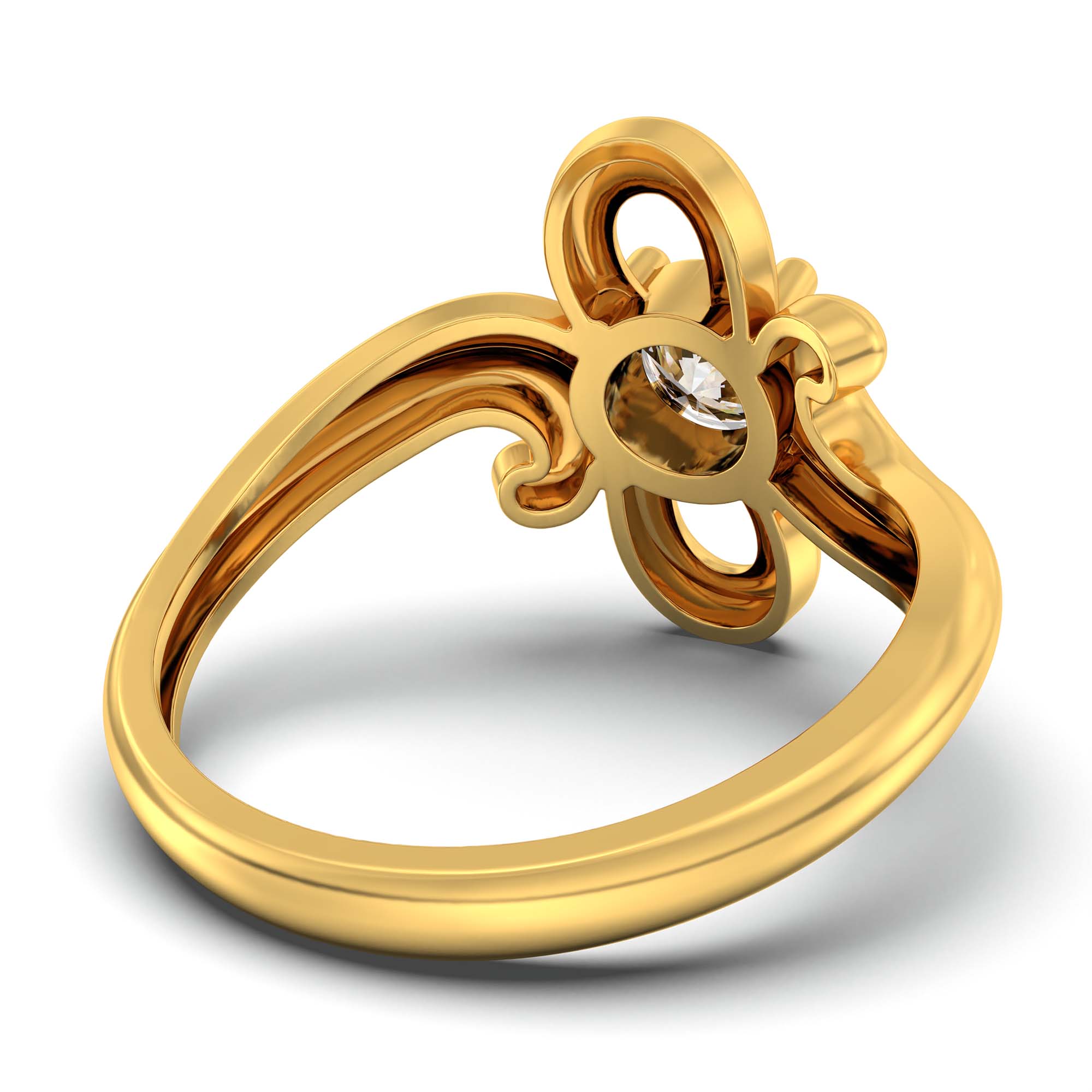 Lab-Grown Diamond Solitaire Ring for Women in 22K Yellow Gold – 0.5 Ct Round, 3 g (Design K13-18-APGAA) thumbnail