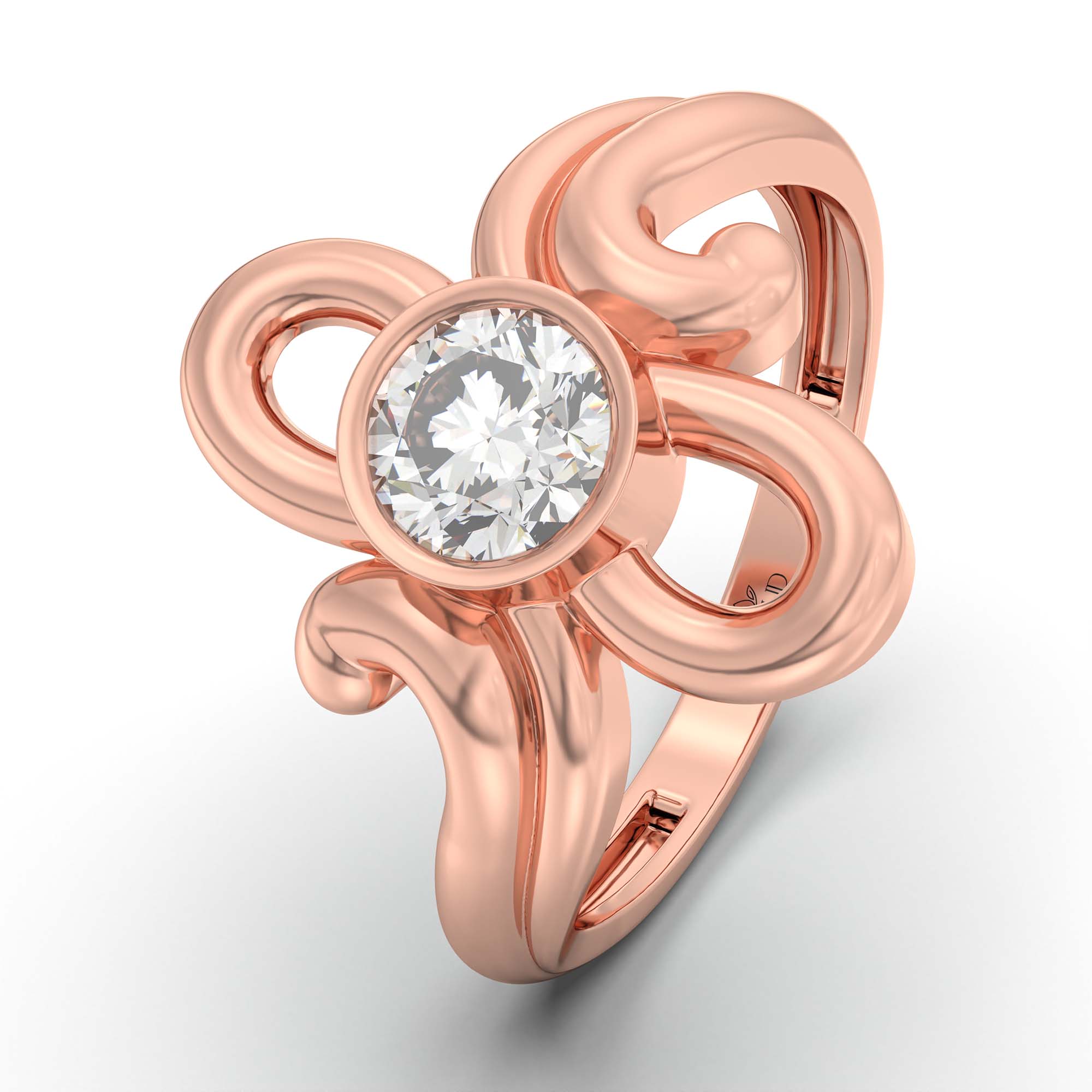 Lab-Grown Diamond Solitaire Ring for Women in 18K Rose Gold – 0.5 Ct Round, 3 g (Design K13-18-BBZAA) thumbnail