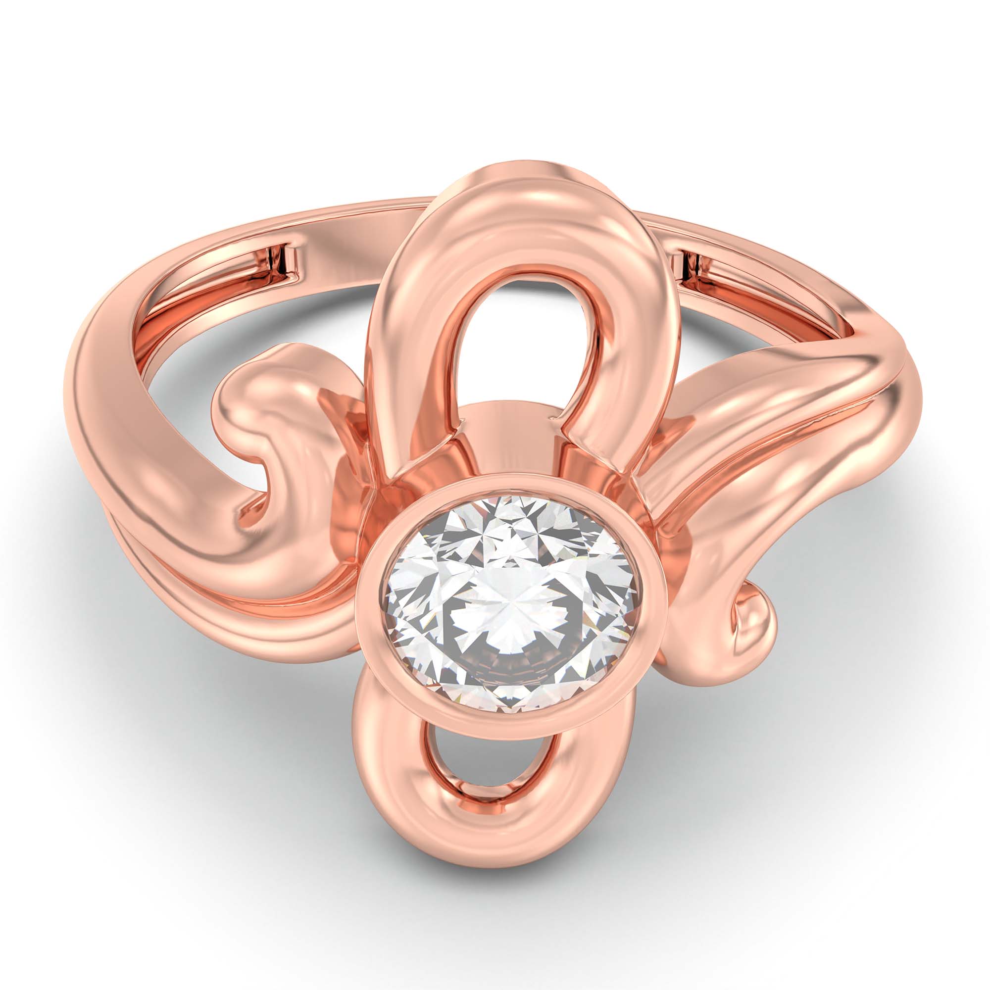 Lab-Grown Diamond Solitaire Ring for Women in 18K Rose Gold – 0.5 Ct Round, 3 g (Design K13-18-BBZAA) thumbnail
