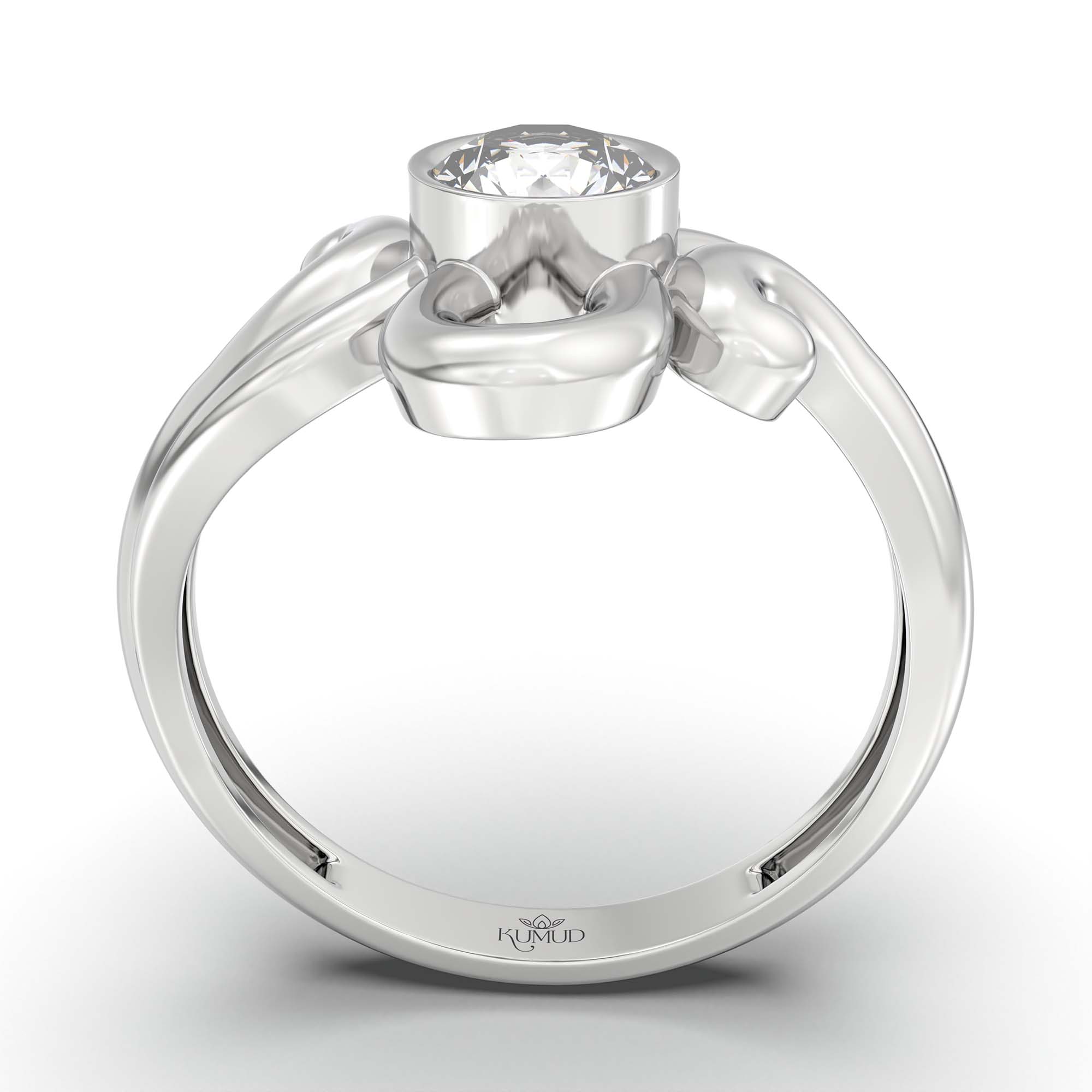 Lab-Grown Diamond Solitaire Ring for Women in 18K White Gold – 0.5 Ct Round, 3 g (Design K13-18-BBZAA) thumbnail