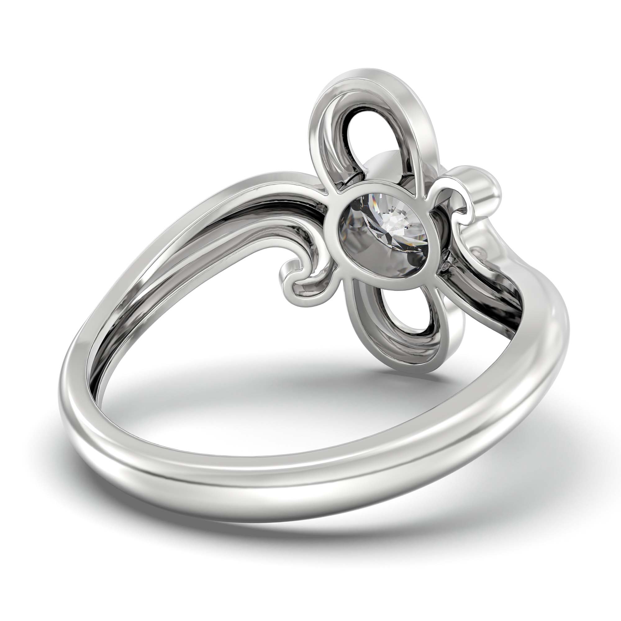 Lab-Grown Diamond Solitaire Ring for Women in 18K White Gold – 0.5 Ct Round, 3 g (Design K13-18-BBZAA) thumbnail