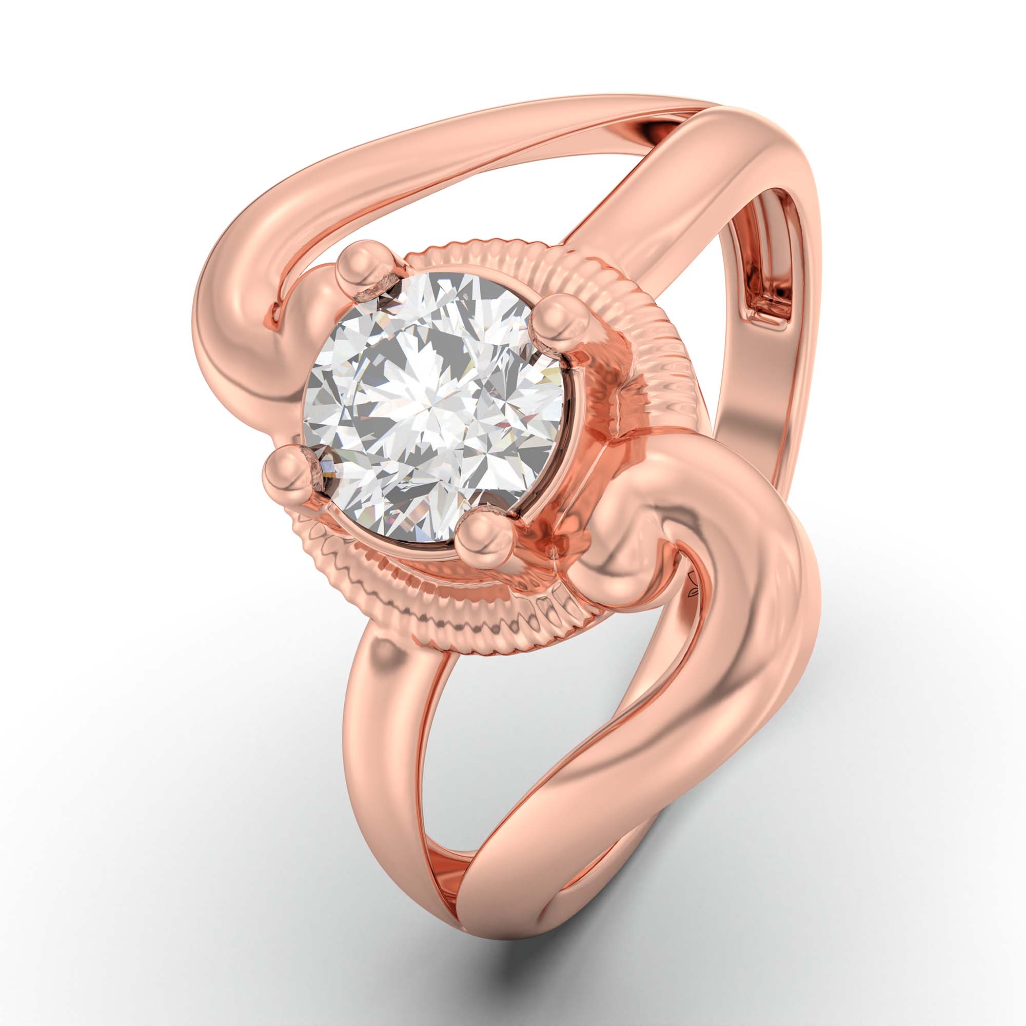 Lab-Grown Diamond Solitaire Ring for Women in 18K Rose Gold – 0.5 Ct Round, 3 g (Design K13-19-APGAA) thumbnail