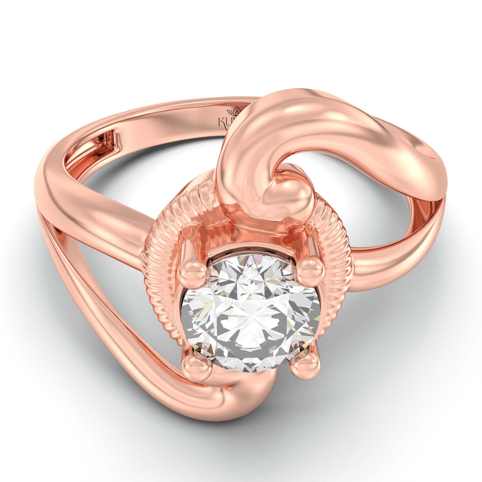 Lab-Grown Diamond Solitaire Ring for Women in 18K Rose Gold – 0.5 Ct Round, 3 g (Design K13-19-APGAA) thumbnail
