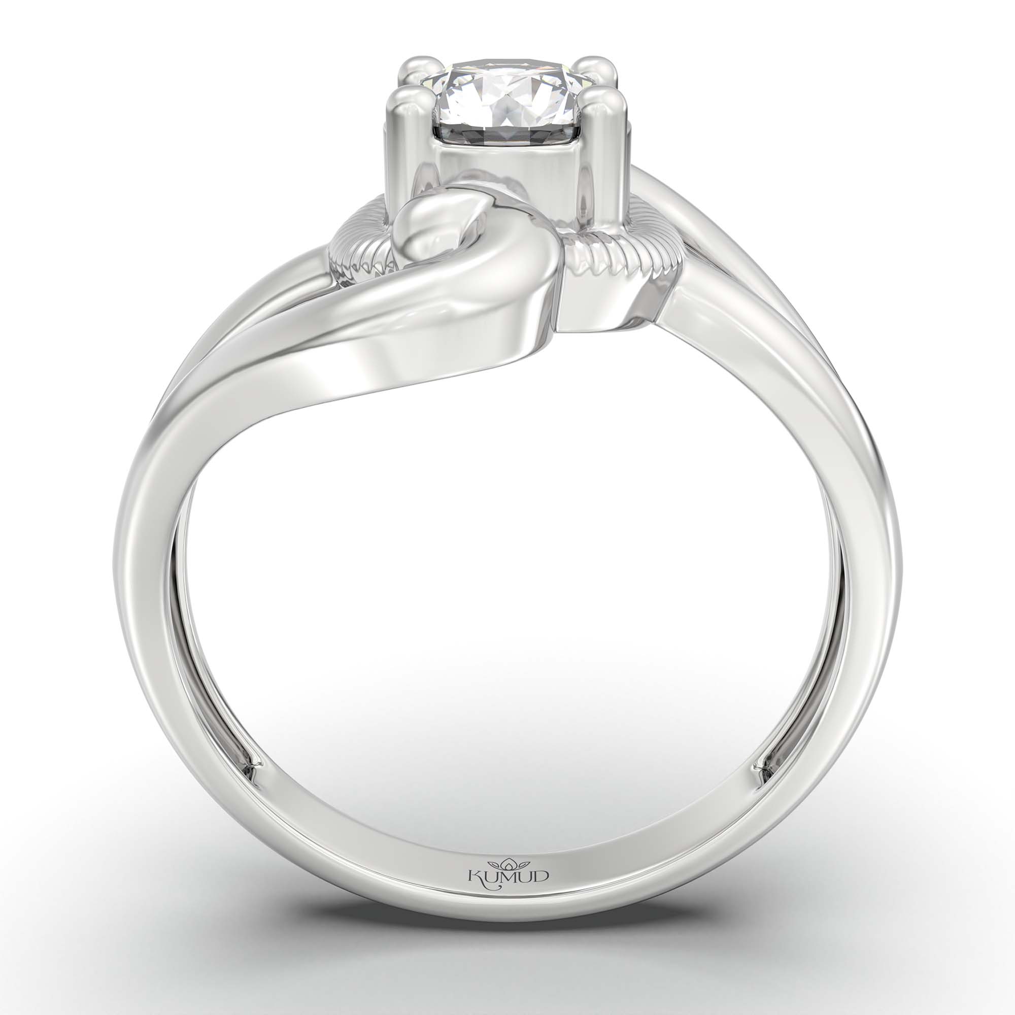 Lab-Grown Diamond Solitaire Ring for Women in 18K White Gold – 0.5 Ct Round, 3 g (Design K13-19-APGAA) thumbnail