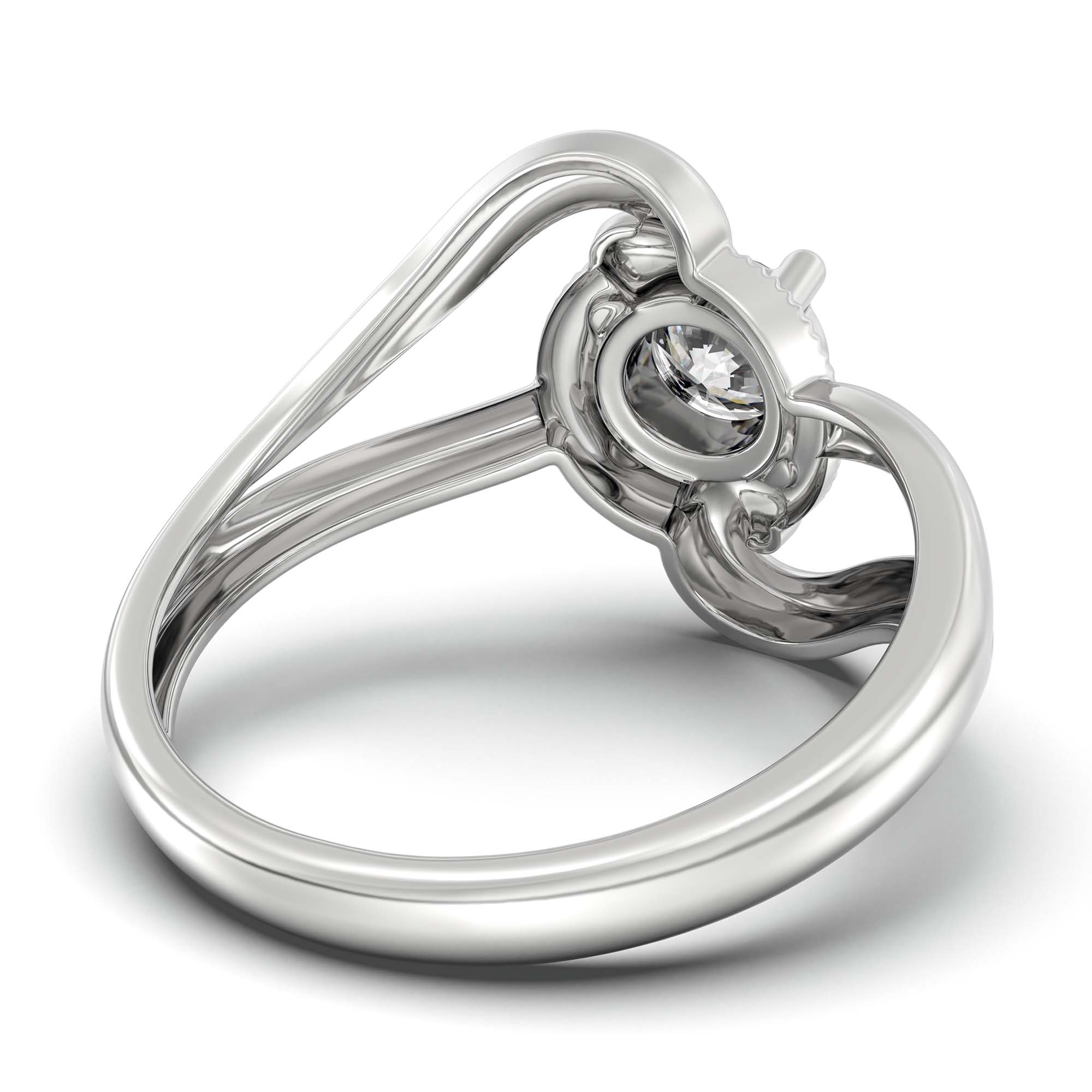 Lab-Grown Diamond Solitaire Ring for Women in 18K White Gold – 0.5 Ct Round, 3 g (Design K13-19-APGAA) thumbnail