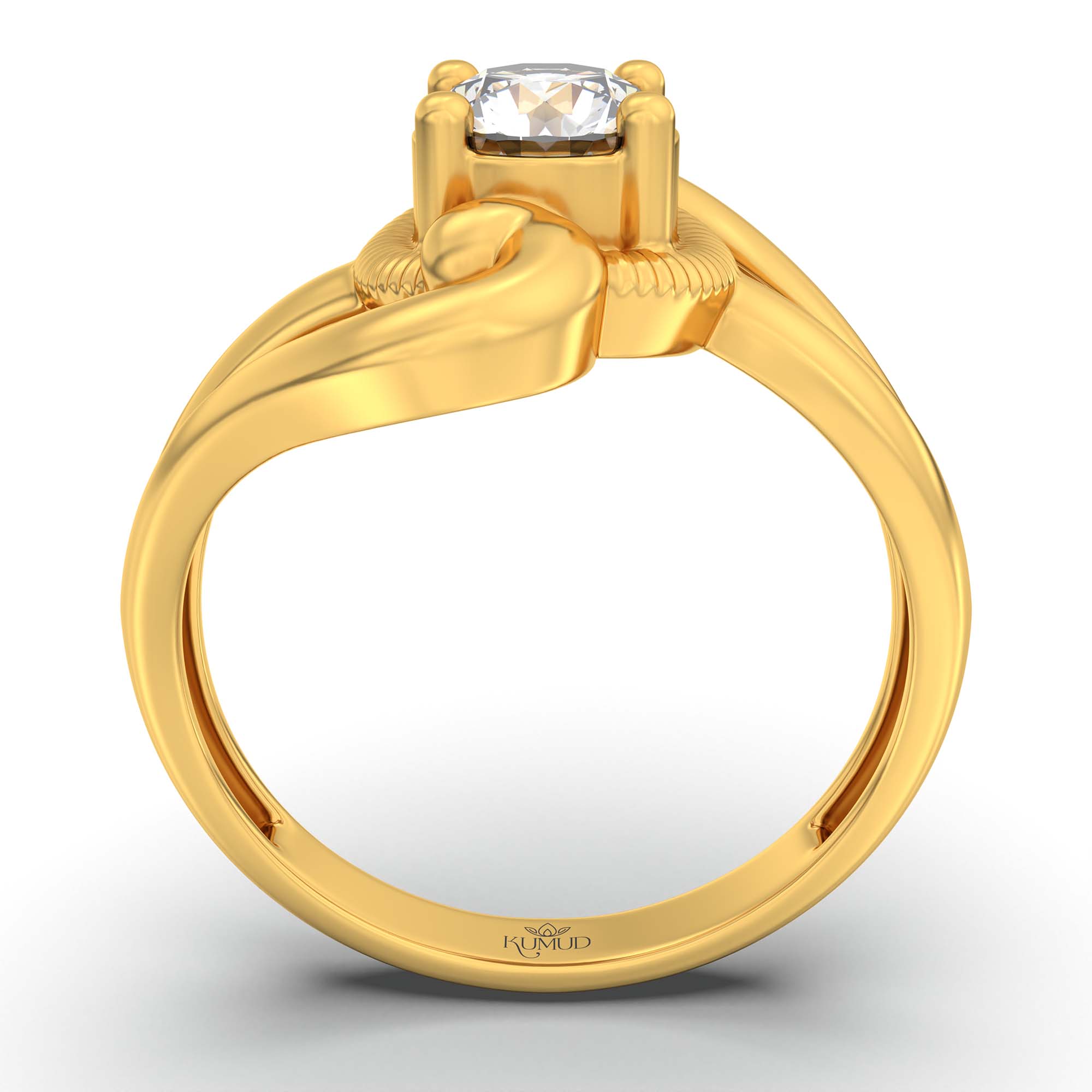 Lab-Grown Diamond Solitaire Ring for Women in 22K Yellow Gold – 0.5 Ct Round, 3 g (Design K13-19-APGAA) thumbnail