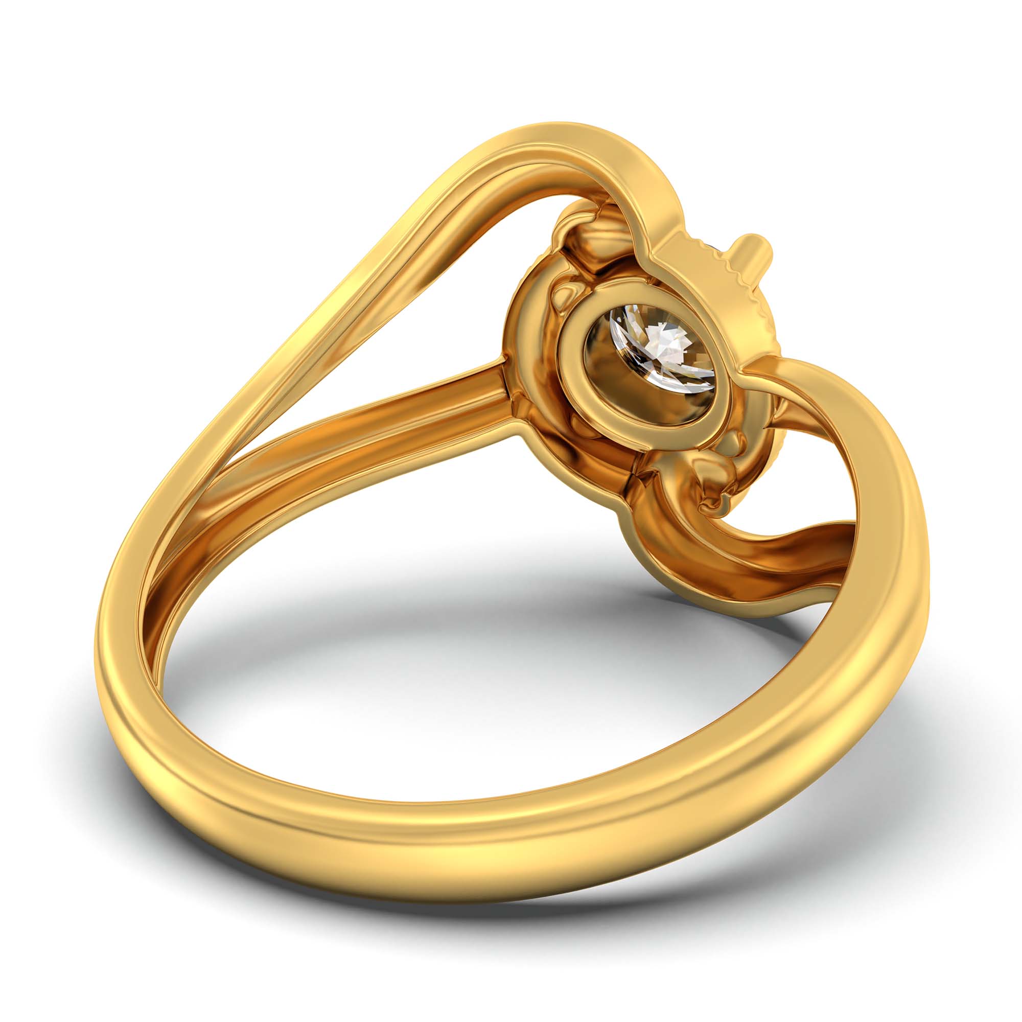Lab-Grown Diamond Solitaire Ring for Women in 22K Yellow Gold – 0.5 Ct Round, 3 g (Design K13-19-APGAA) thumbnail