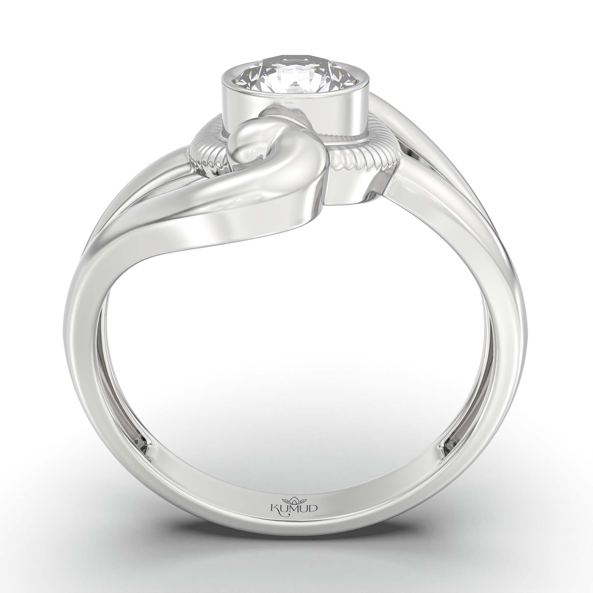 Lab-Grown Diamond Solitaire Ring for Women in 18K White Gold – 0.5 Ct Round, 3 g (Design K13-19-BBZAA) thumbnail