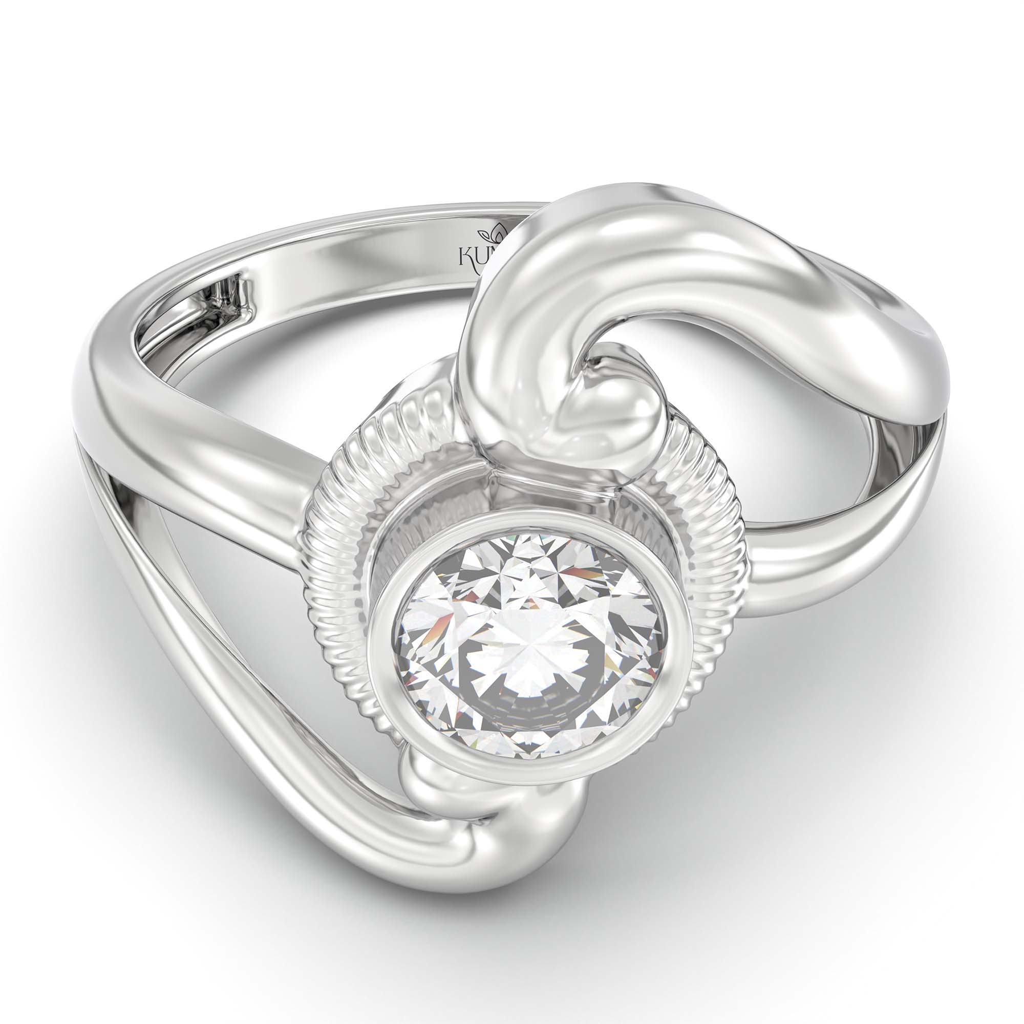 Lab-Grown Diamond Solitaire Ring for Women in 18K White Gold – 0.5 Ct Round, 3 g (Design K13-19-BBZAA) thumbnail